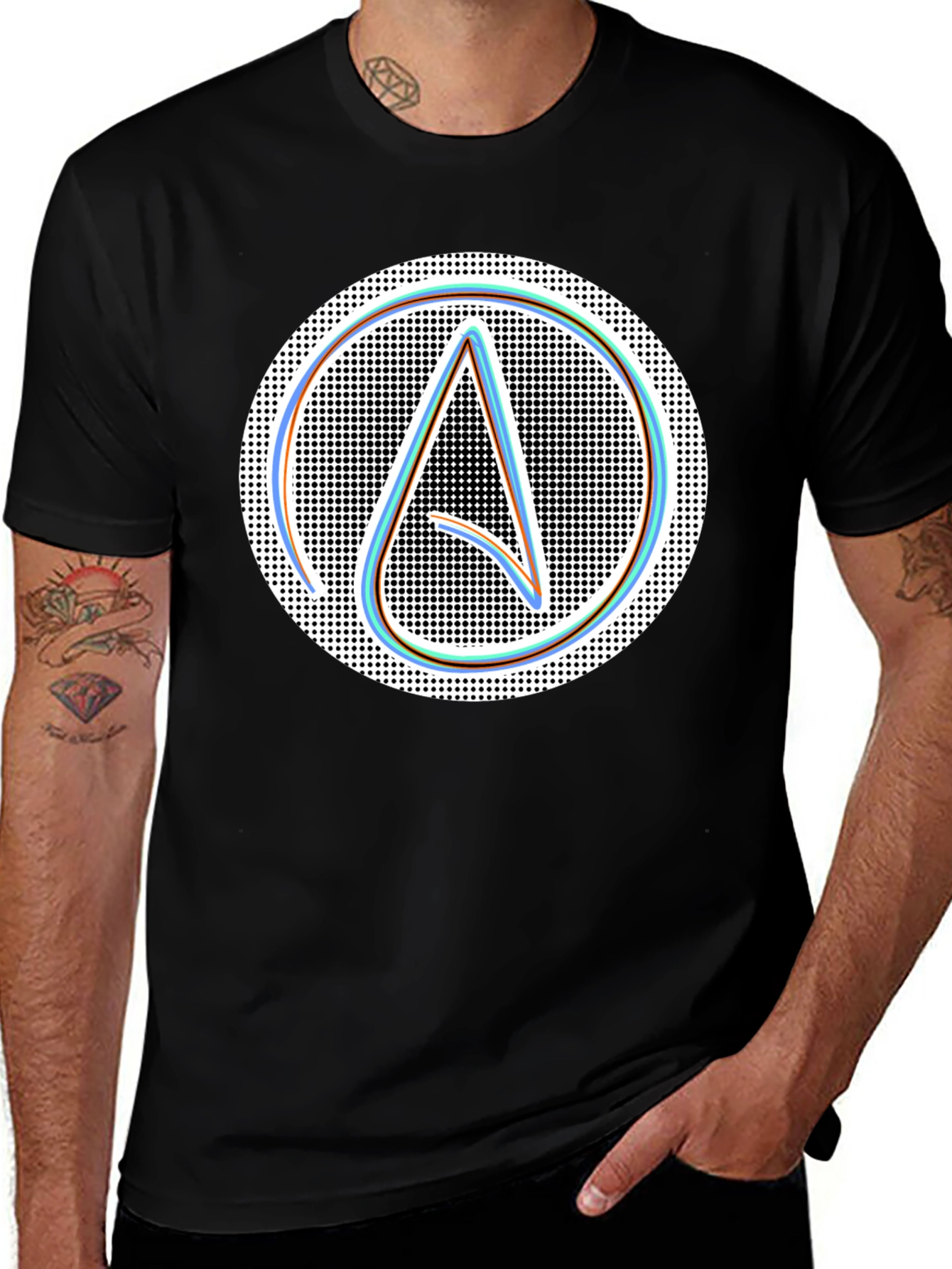 Atheist Symbol T-Shirt: Modern Black Graphic Tee