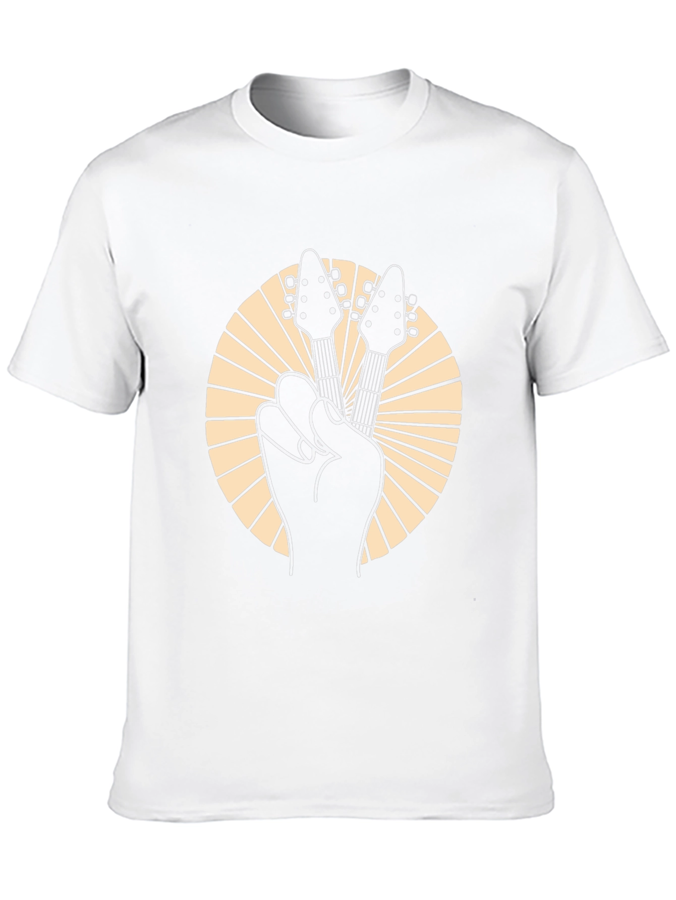 Rock On! Guitar Peace Sign Graphic Tee - Black