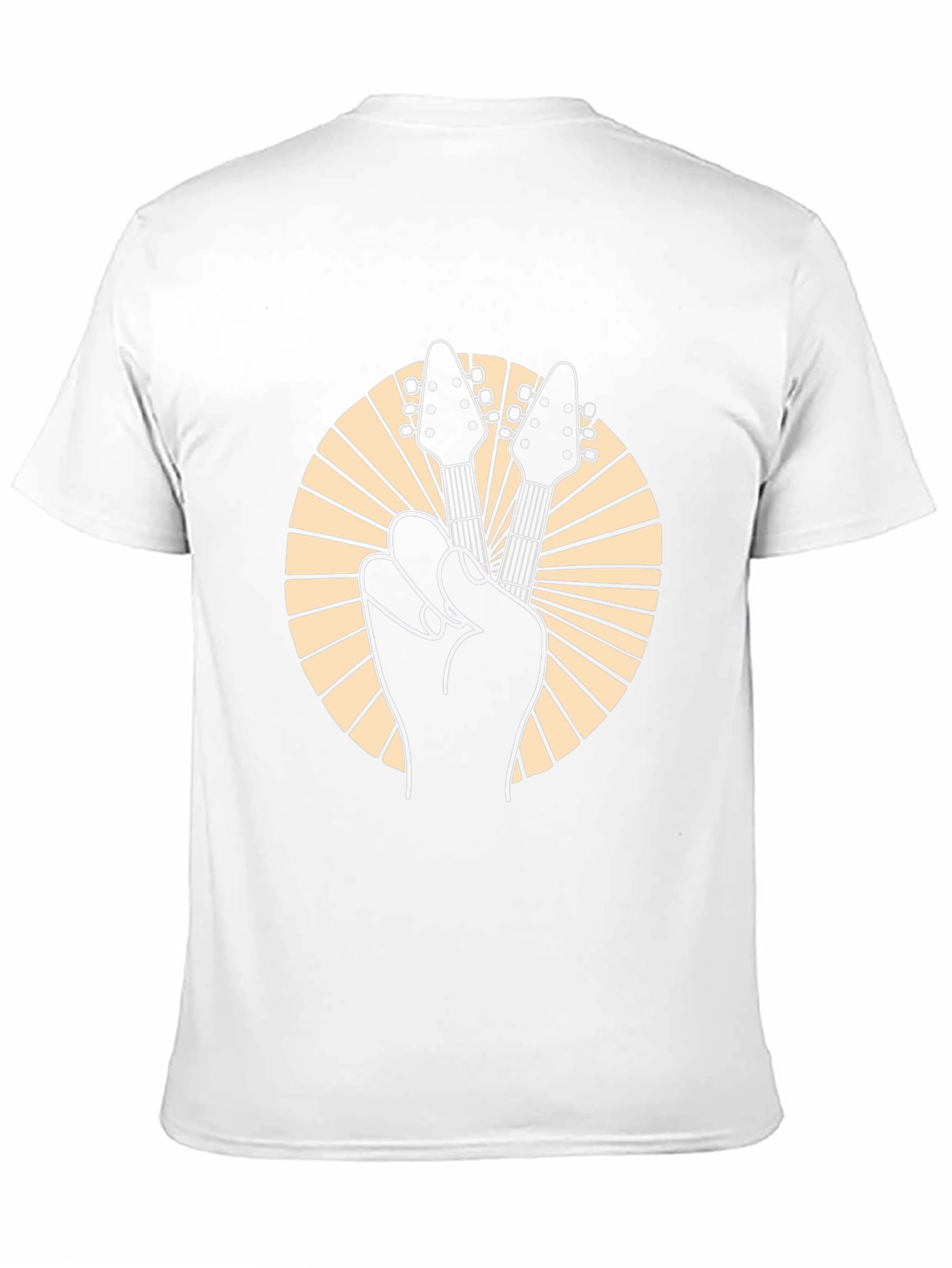 Rock On! Guitar Peace Sign Graphic Tee - Black