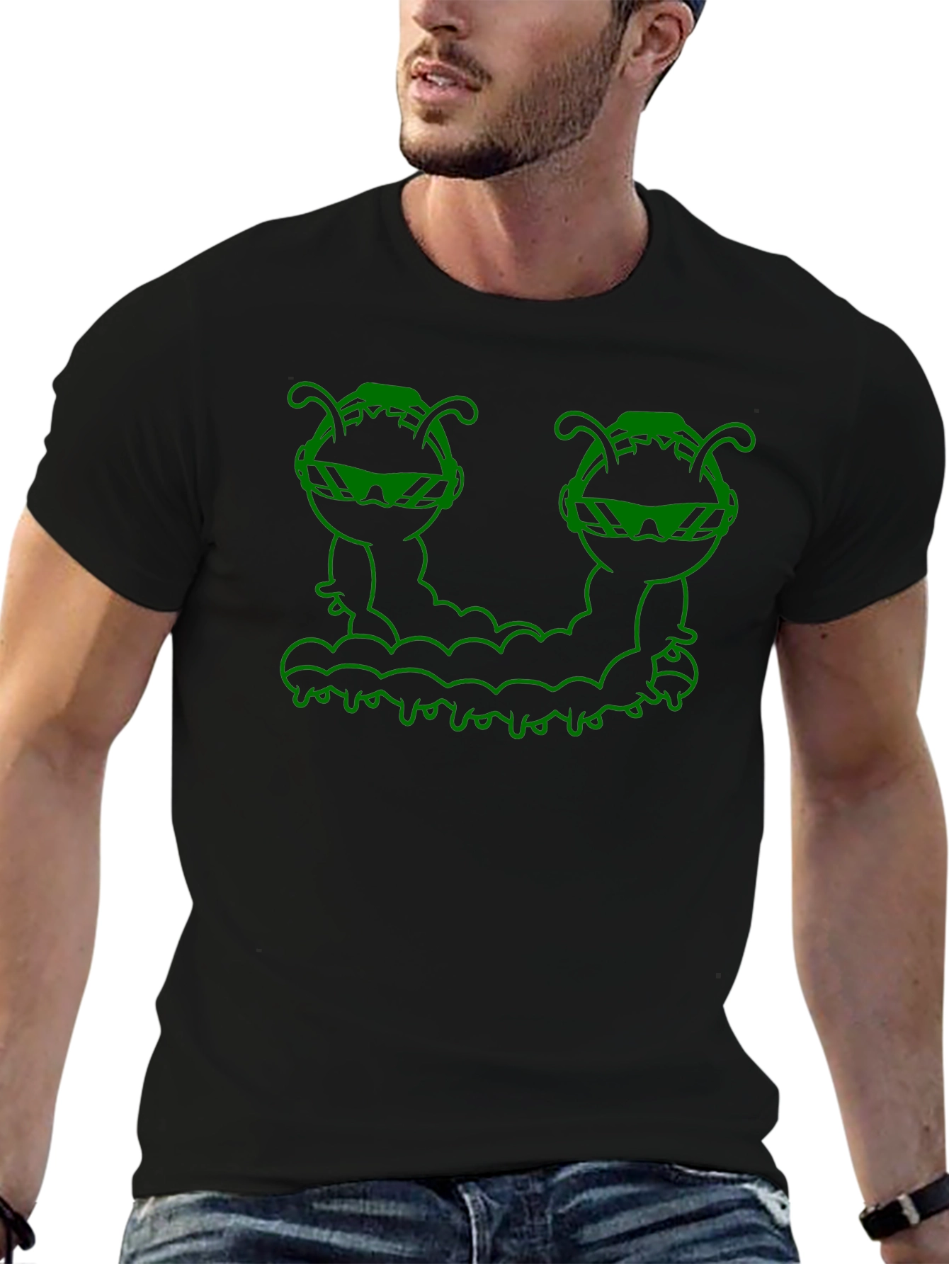 Cool Caterpillar Graphic Tee - Black