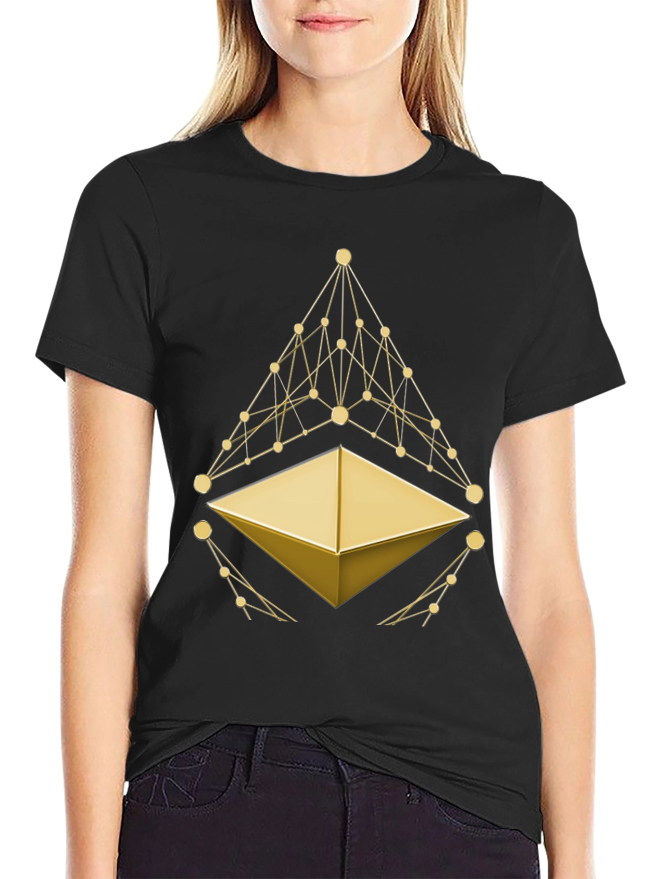 Ethereum Crypto T-Shirt - Golden Symbol