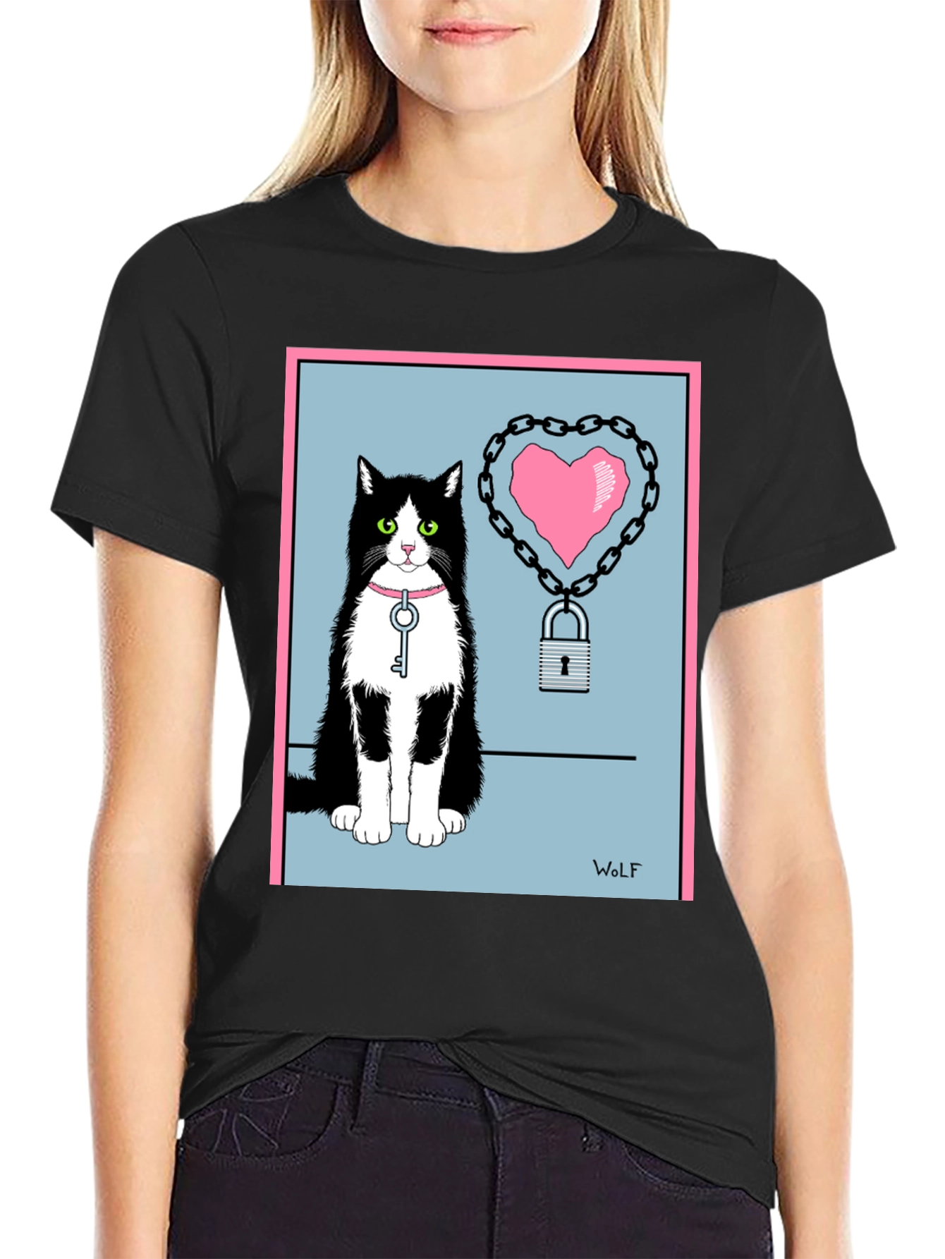 Cat Heart Lock T-Shirt