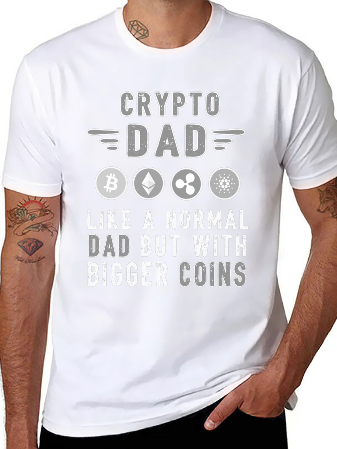 Crypto Dad T-Shirt: Bitcoin Ethereum Ripple Cardano