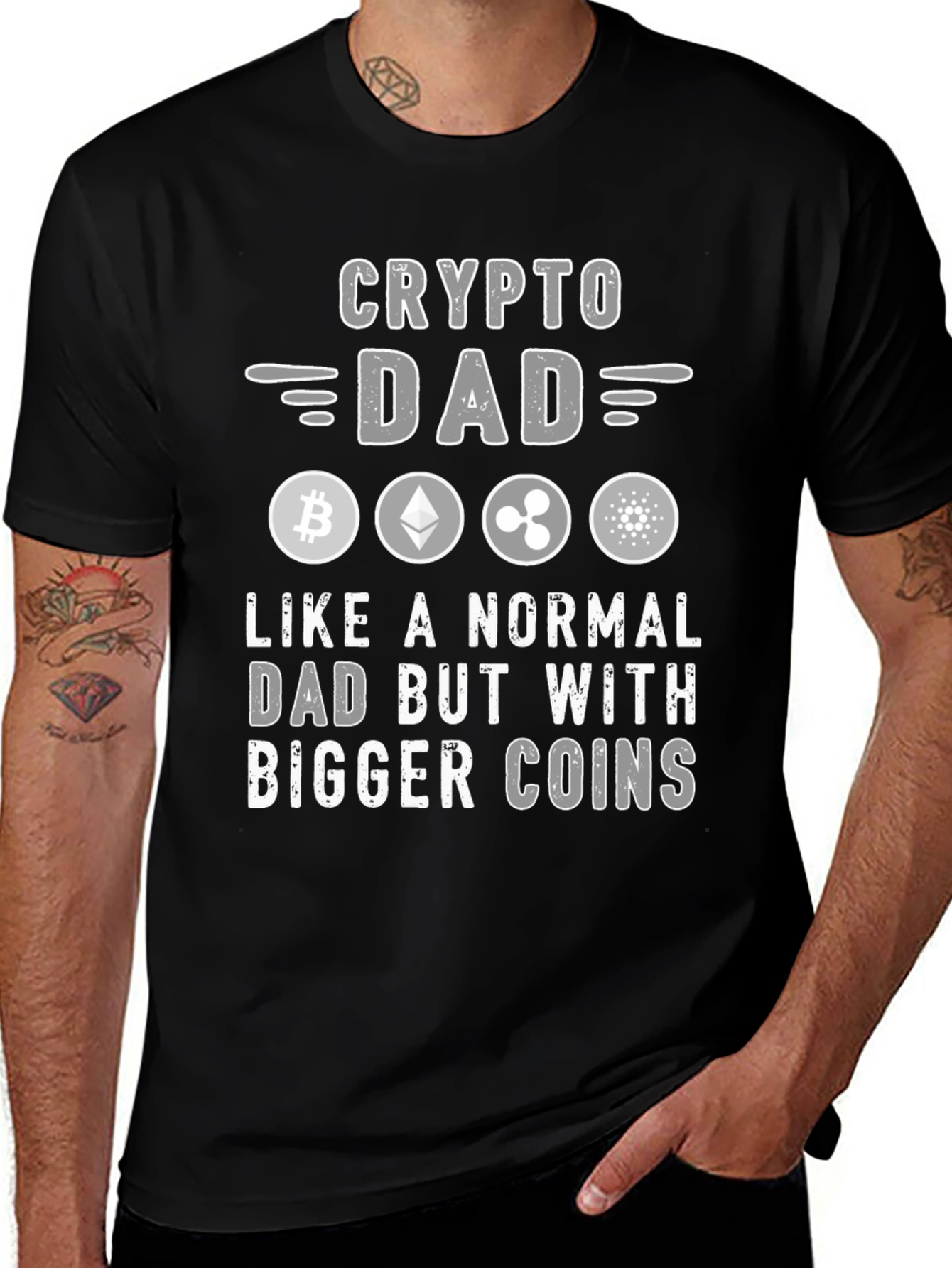 Crypto Dad T-Shirt: Bitcoin Ethereum Ripple Cardano