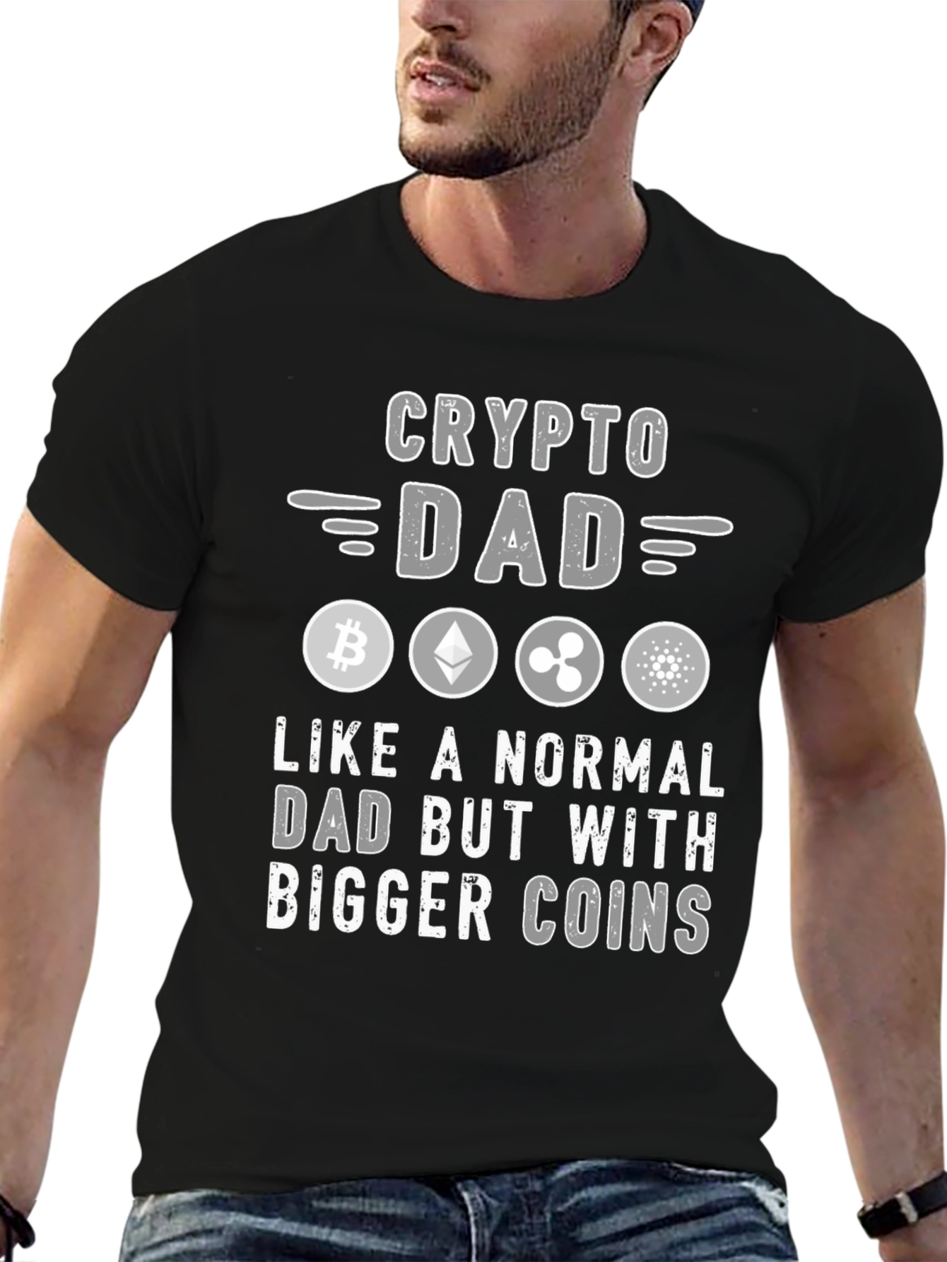 Crypto Dad T-Shirt: Bitcoin Ethereum Ripple Cardano
