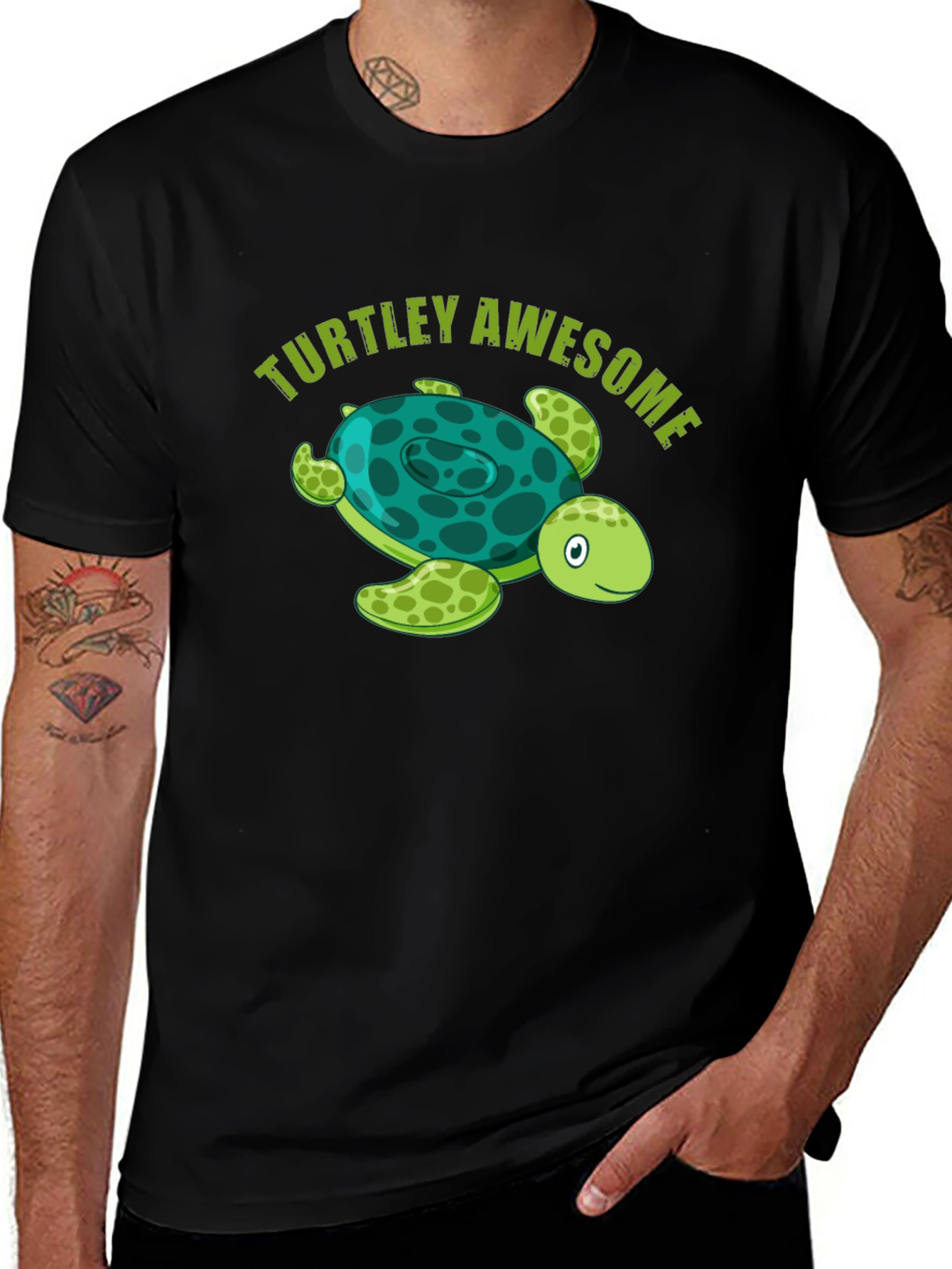 Turtley Awesome Black Graphic Tee