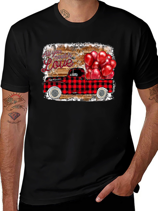 Love Truck Graphic Tee - Valentines Day Shirt