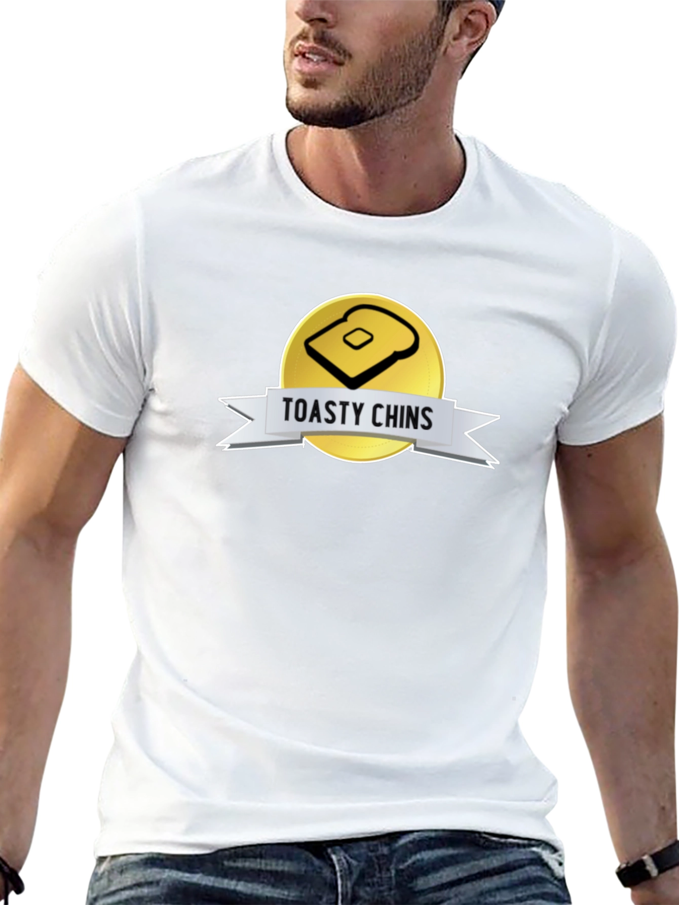Toasty Chins Graphic Tee - Novelty Toast Design