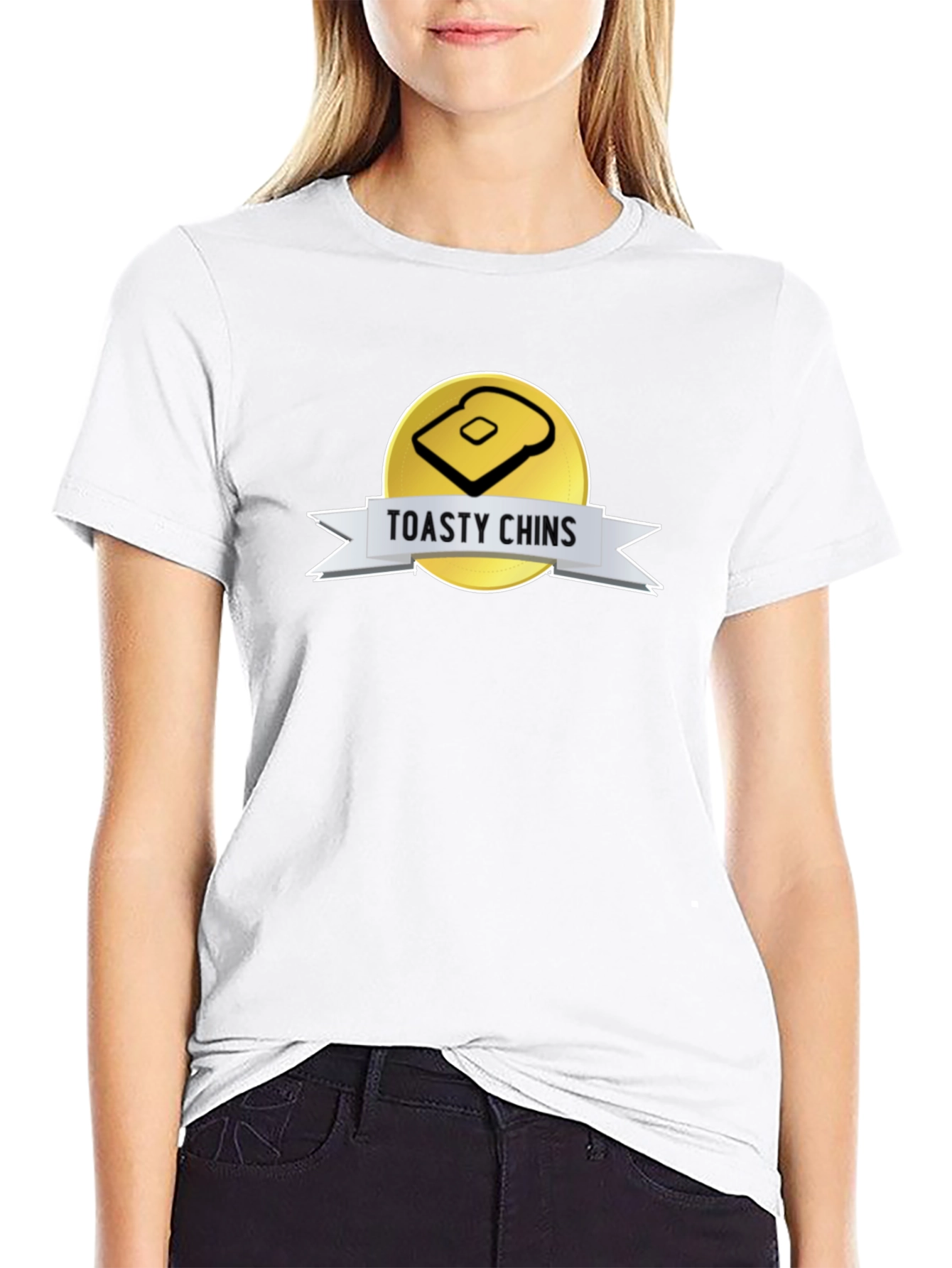 Toasty Chins Graphic Tee - Novelty Toast Design