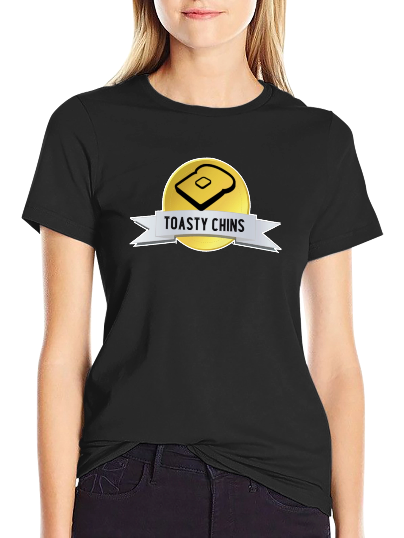 Toasty Chins Graphic Tee - Novelty Toast Design