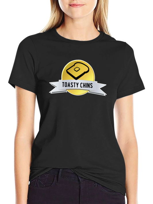 Toasty Chins Graphic Tee - Novelty Toast Design