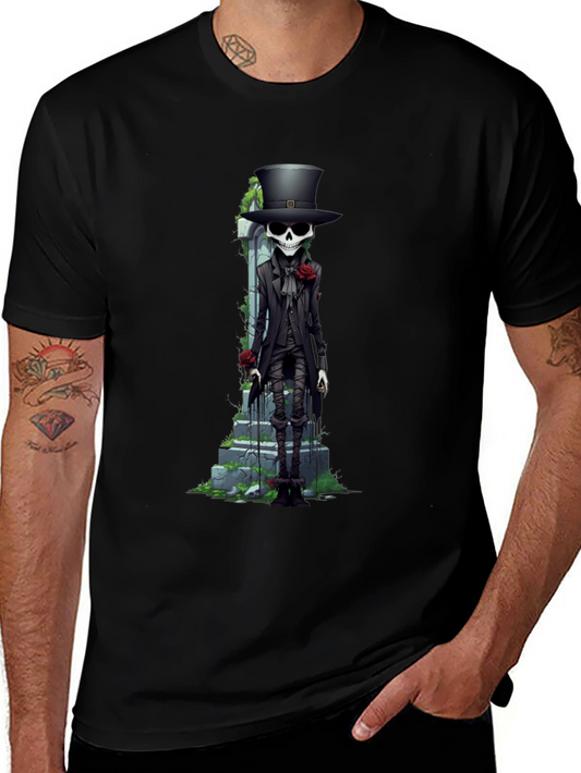 Skeleton Gentleman Graphic Tee - Unique Style