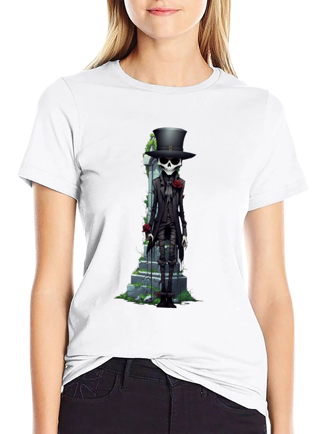 Skeleton Gentleman Graphic Tee - Unique Style
