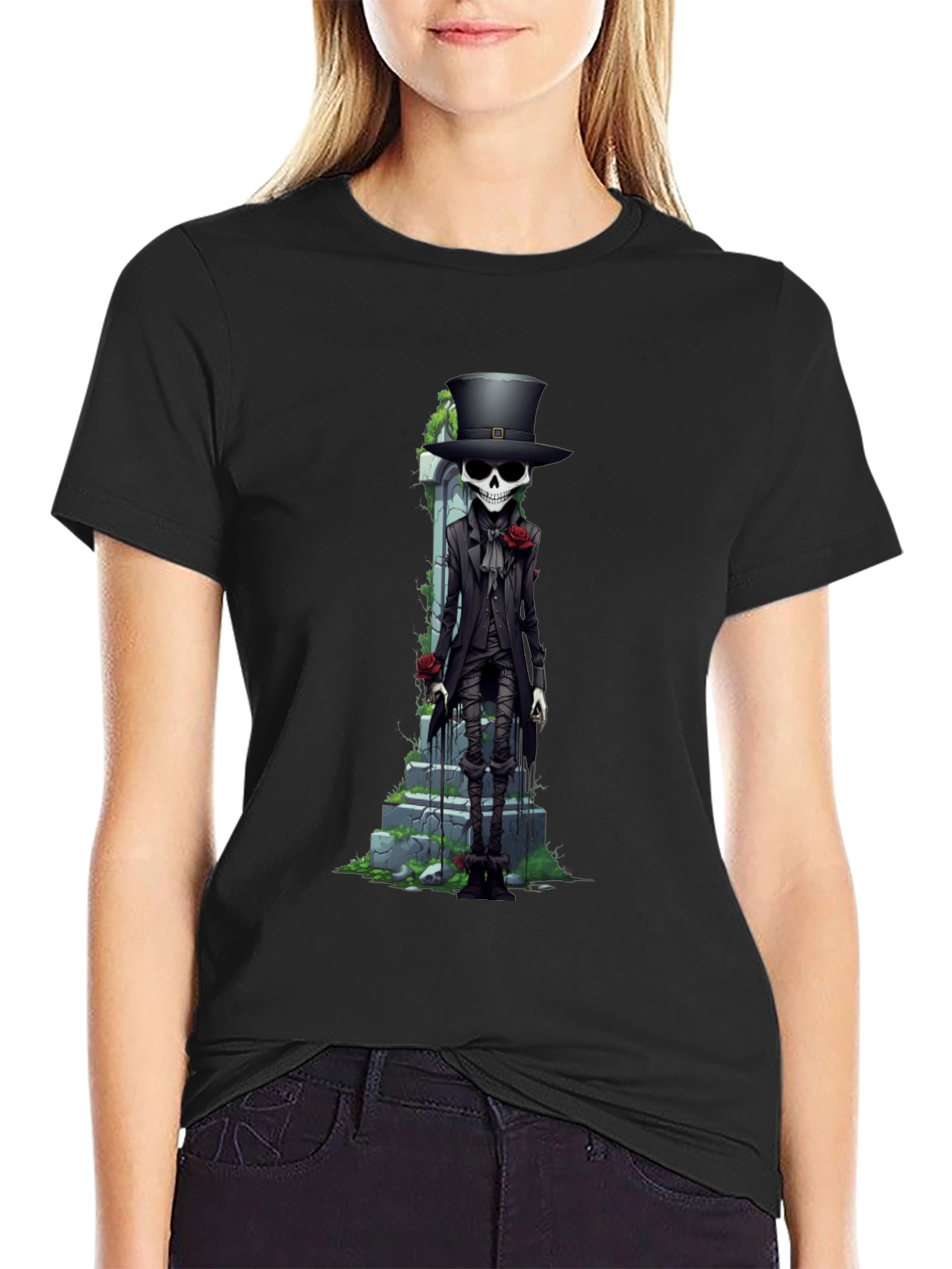 Skeleton Gentleman Graphic Tee - Unique Style