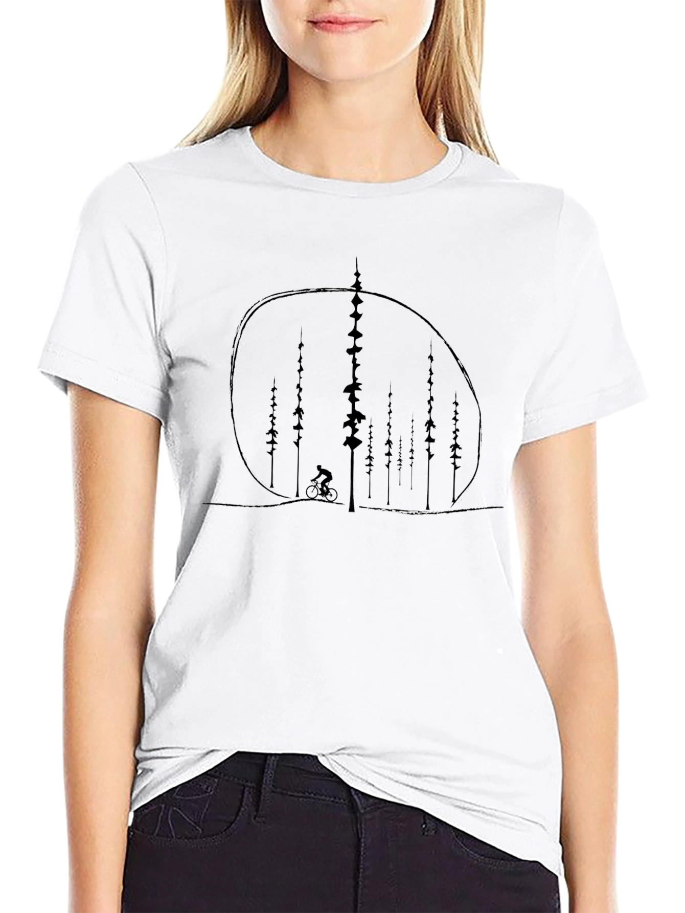 Mountain Bike Silhouette Graphic Tee - Black