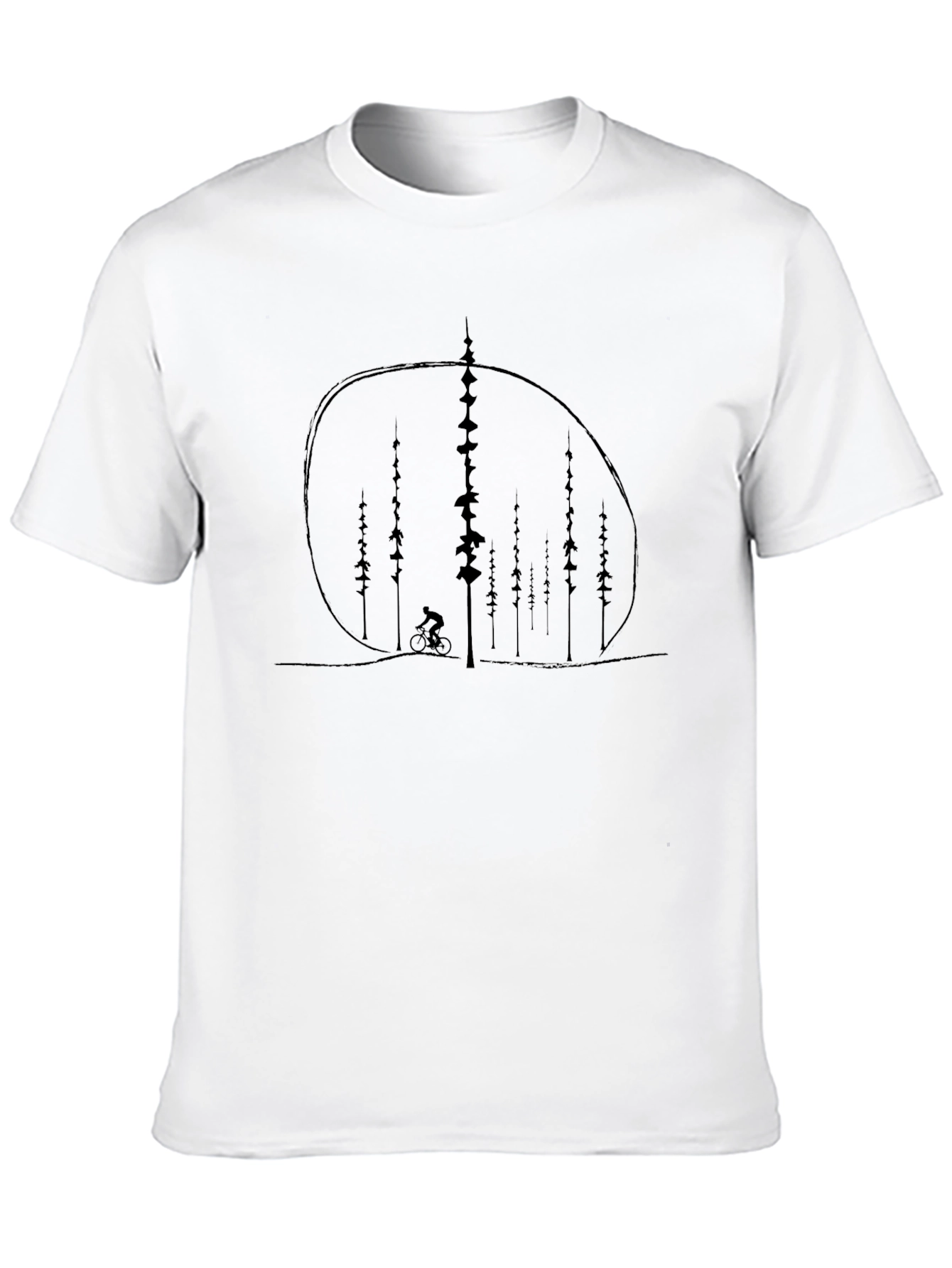 Mountain Bike Silhouette Graphic Tee - Black