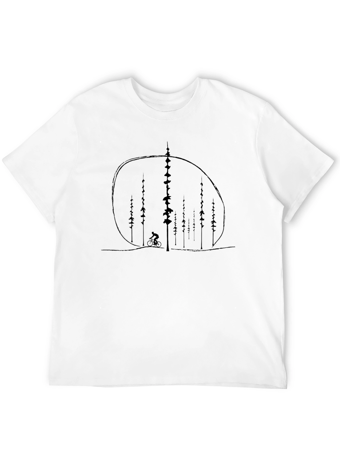 Mountain Bike Silhouette Graphic Tee - Black