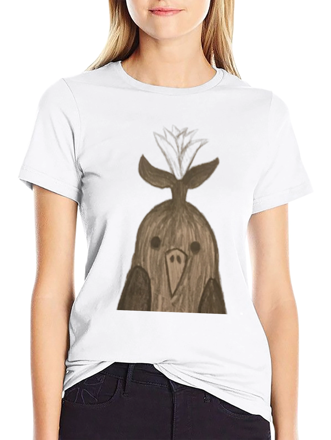 Quirky Bird T-Shirt - Unique Hand-Drawn Design