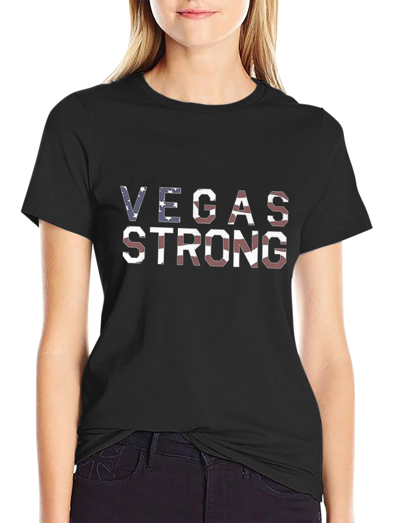 Vegas Strong Graphic T-Shirt Patriotic Tee