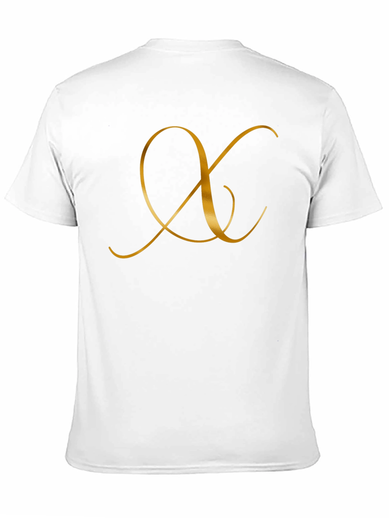 Elegant Black T-Shirt with Golden Letter Design