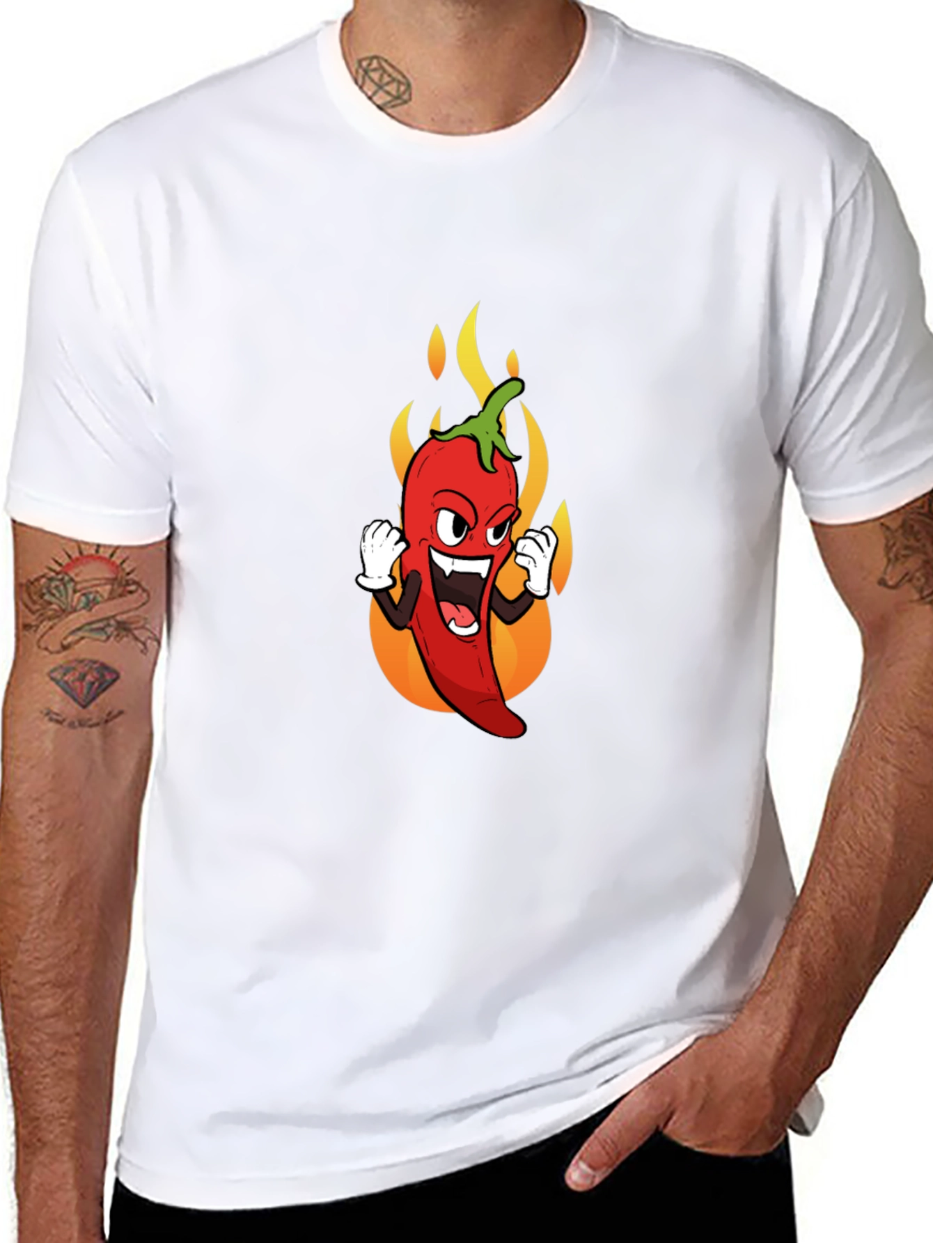 Spicy Pepper Graphic Tee - Bold Black T-Shirt
