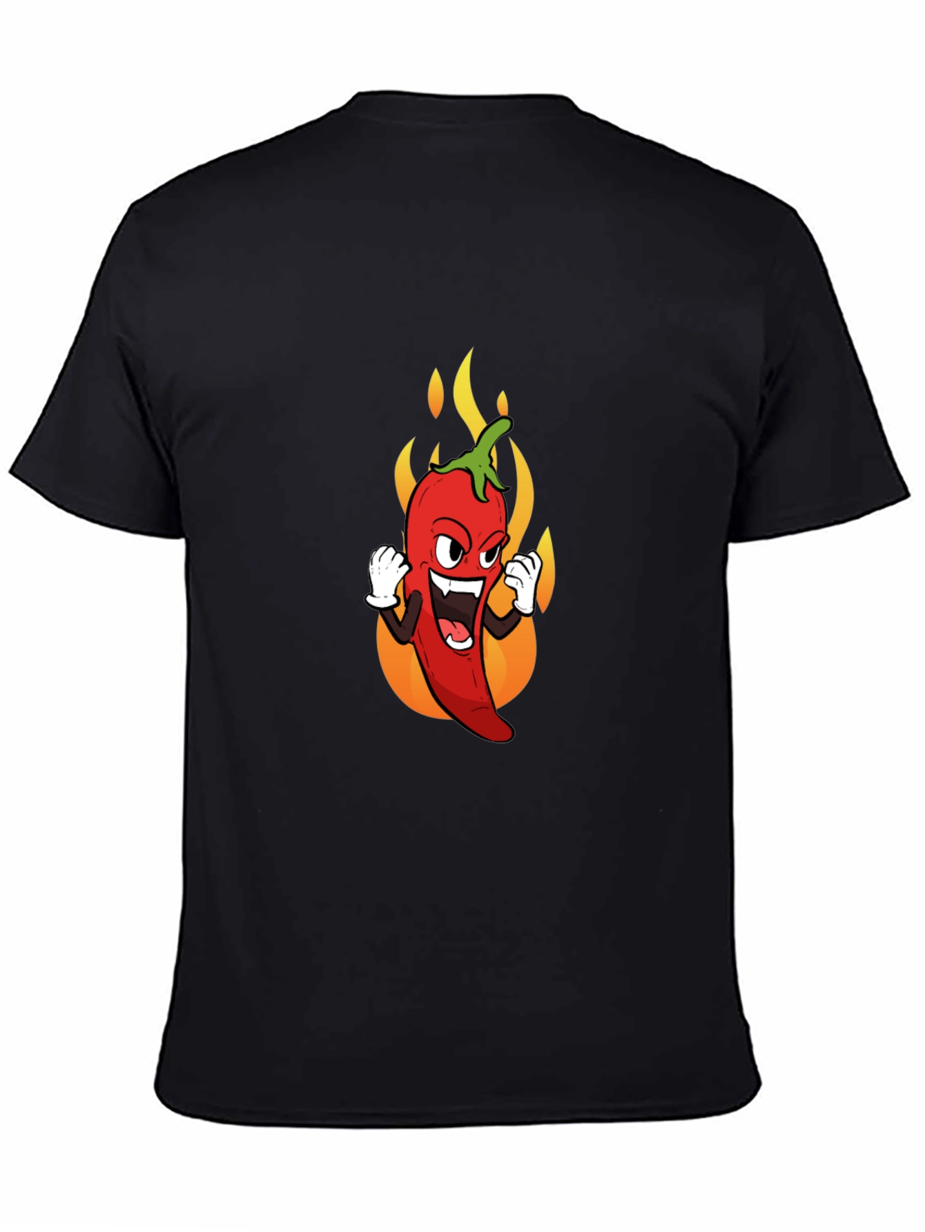 Spicy Pepper Graphic Tee - Bold Black T-Shirt