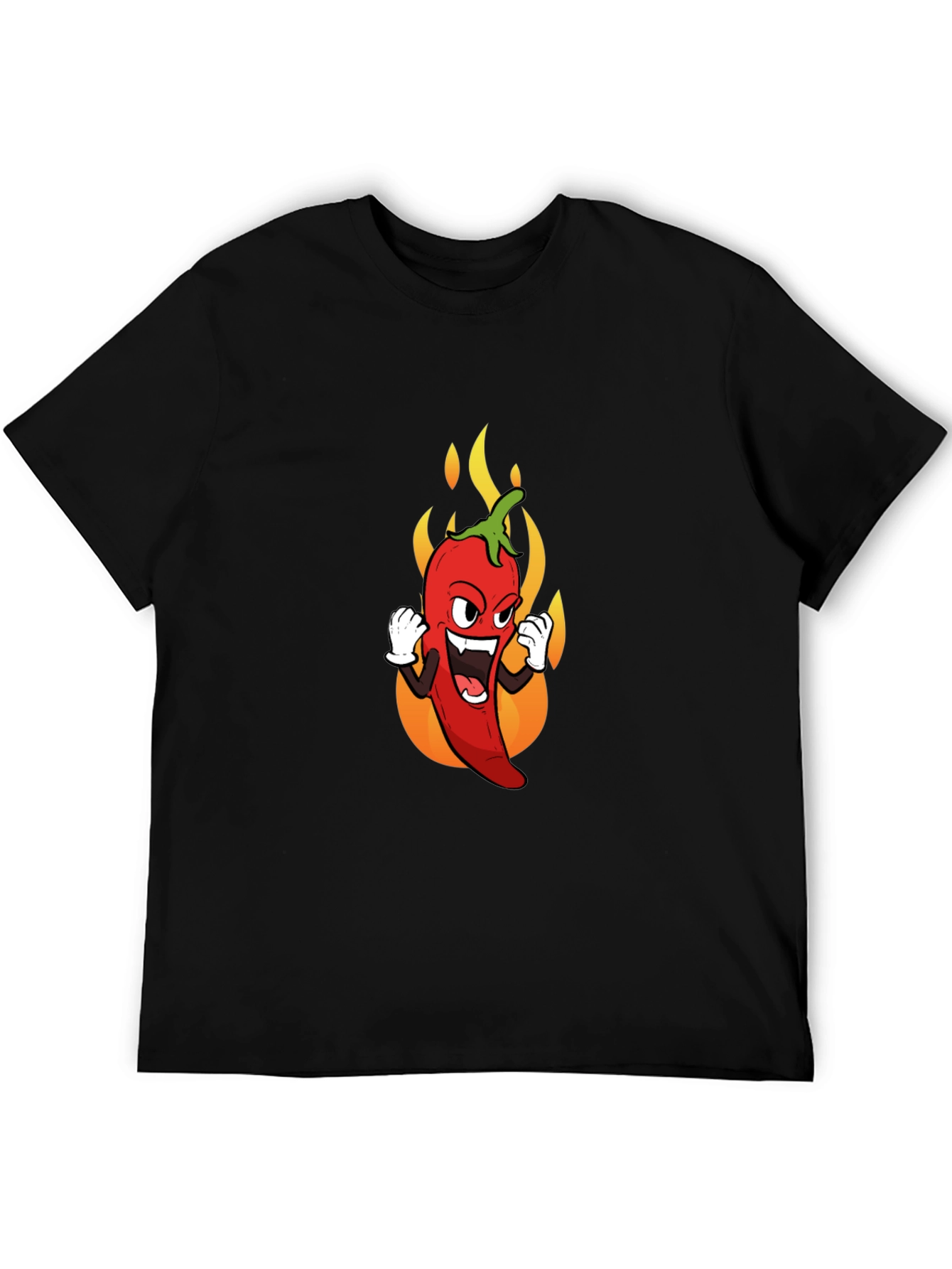Spicy Pepper Graphic Tee - Bold Black T-Shirt