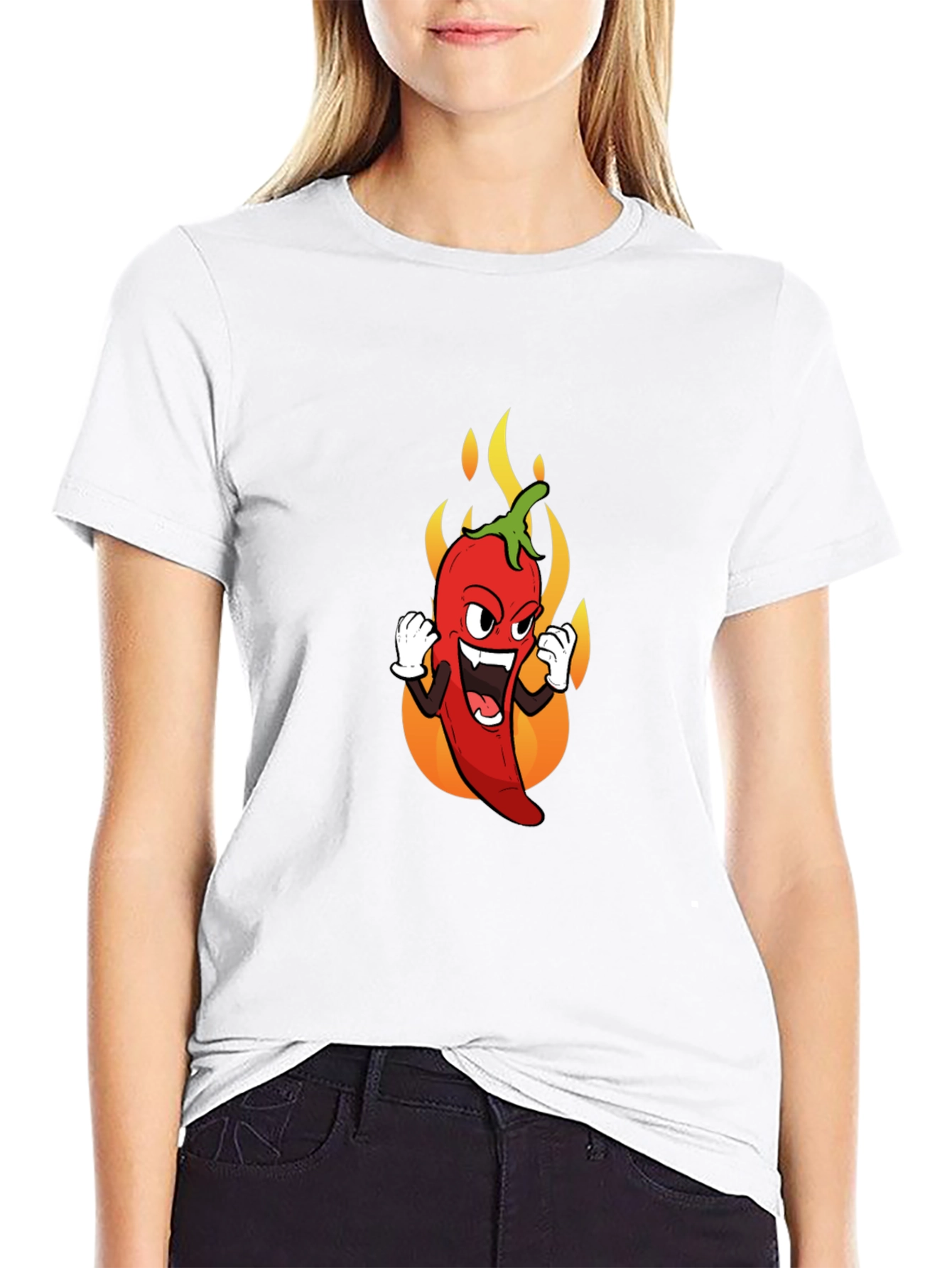 Spicy Pepper Graphic Tee - Bold Black T-Shirt