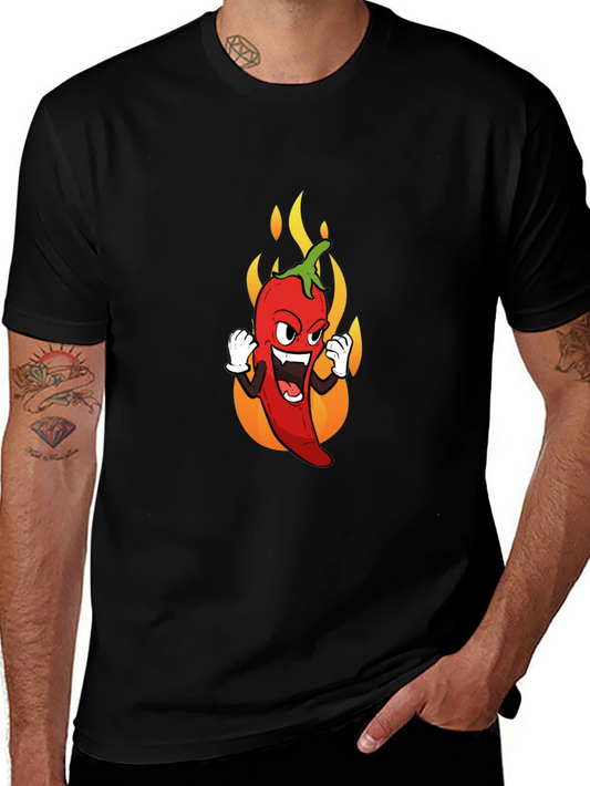 Spicy Pepper Graphic Tee - Bold Black T-Shirt