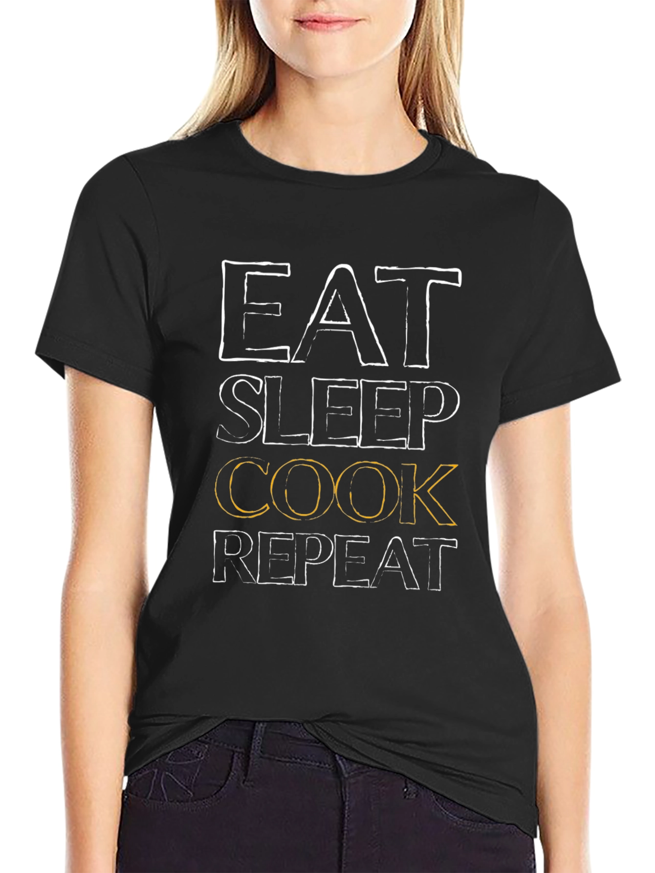 Eat Sleep Cook Repeat Graphic Tee - Chef T-Shirt