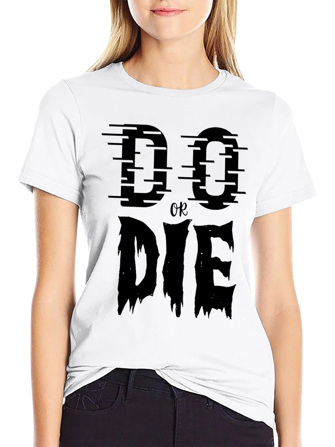 Do or Die Graphic Print Crew Neck T-Shirt
