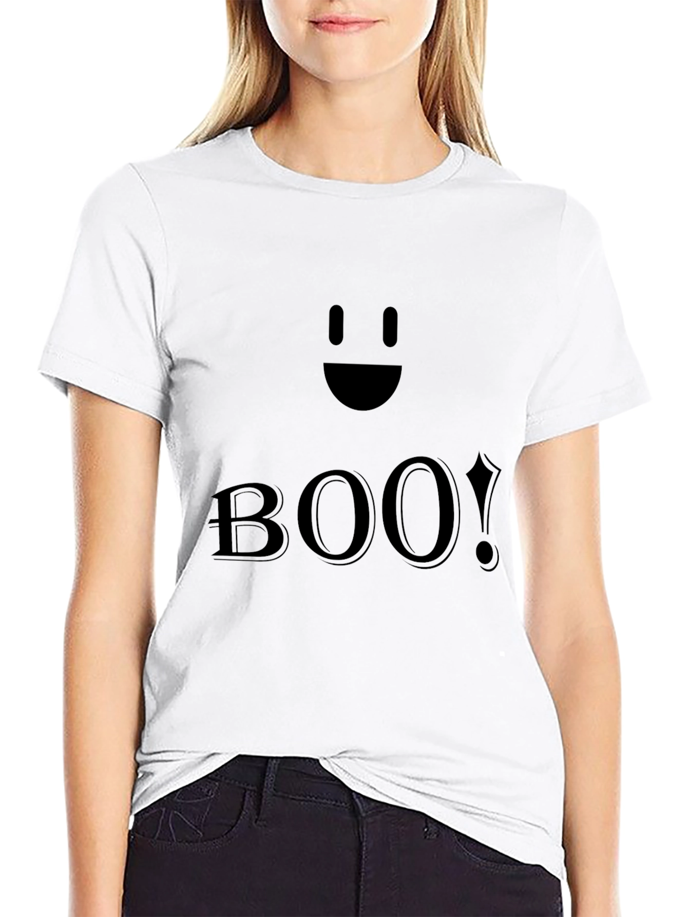 Boo! Black Halloween T-Shirt - Spooky Season Apparel