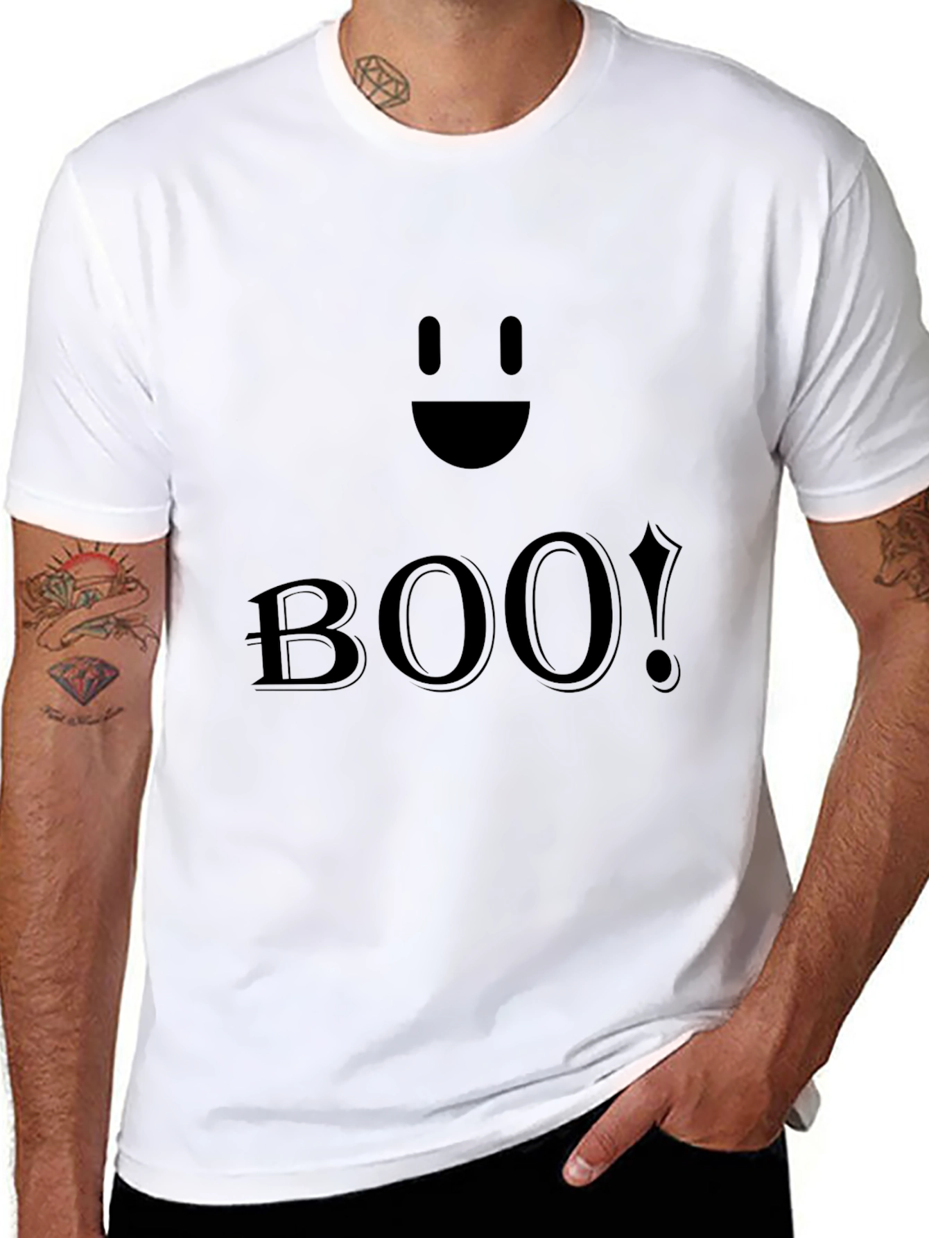 Boo! Black Halloween T-Shirt - Spooky Season Apparel