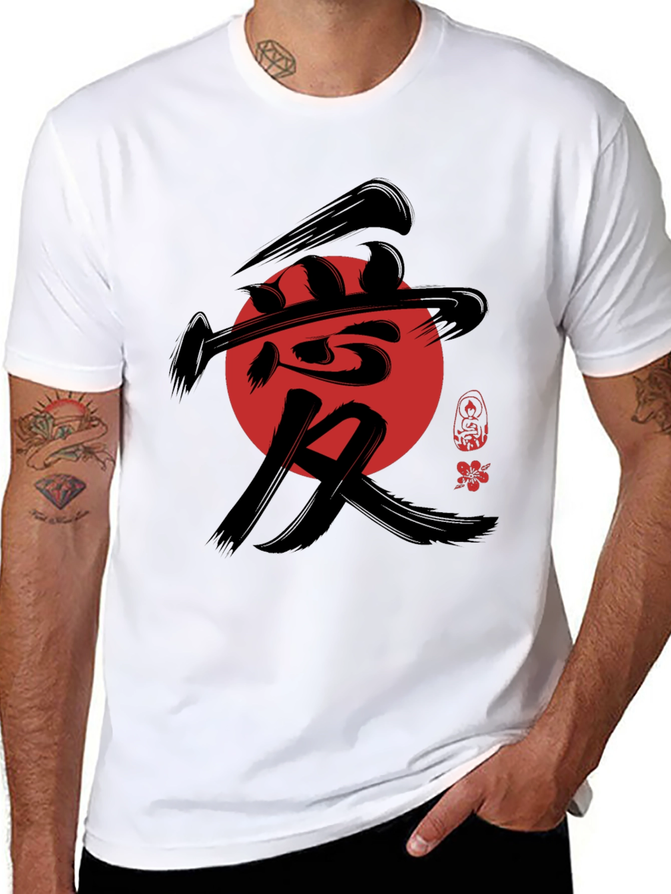 Kanji Love Symbol Graphic T-Shirt - Asian Style