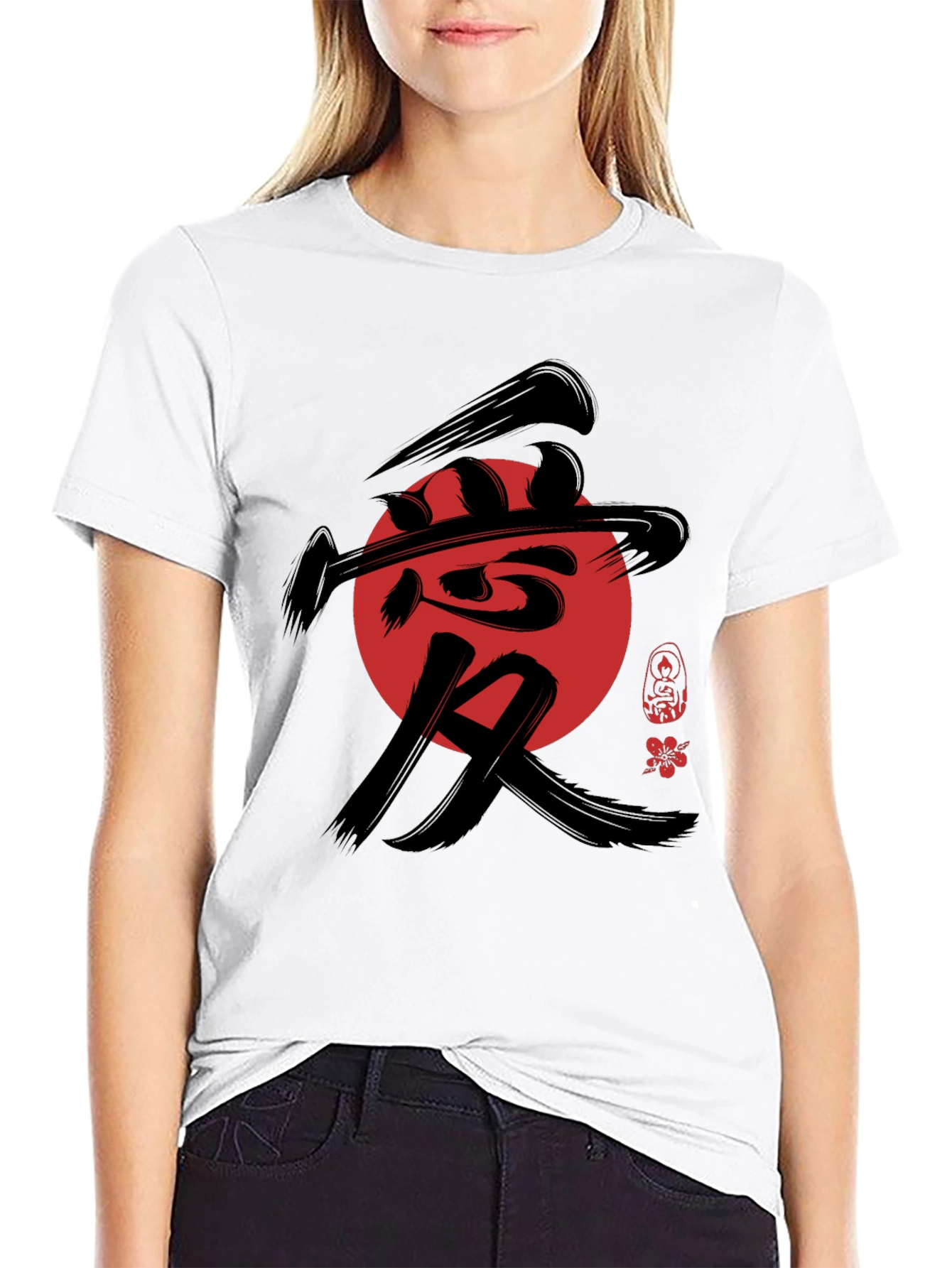 Kanji Love Symbol Graphic T-Shirt - Asian Style