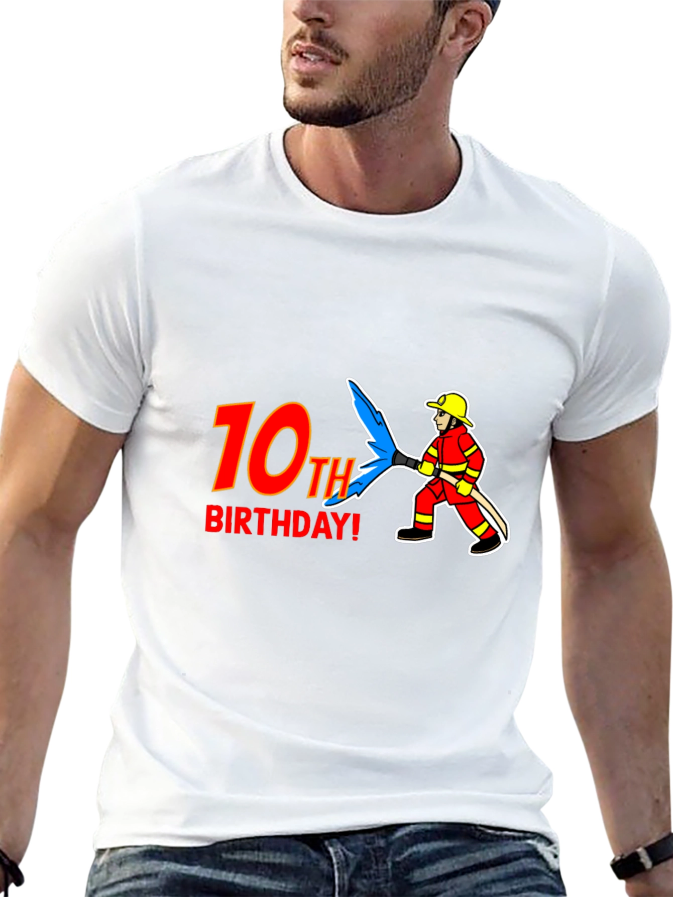 10th Birthday Firefighter T-Shirt