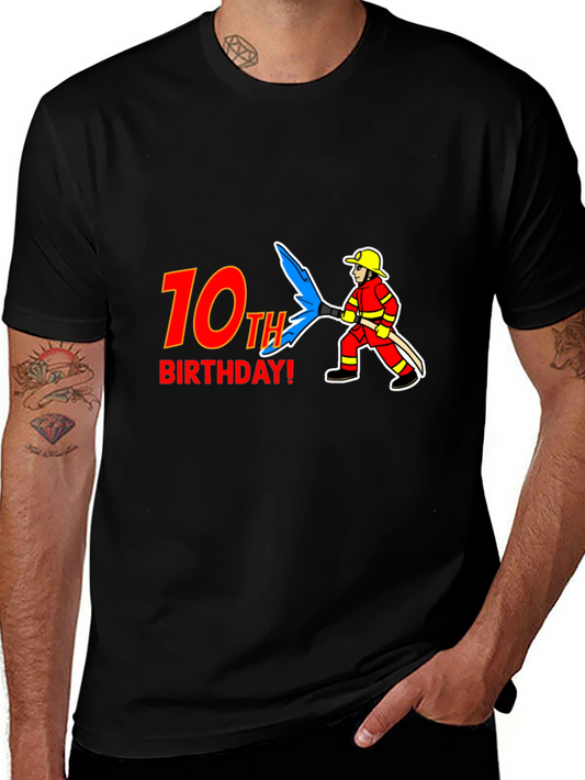 10th Birthday Firefighter T-Shirt