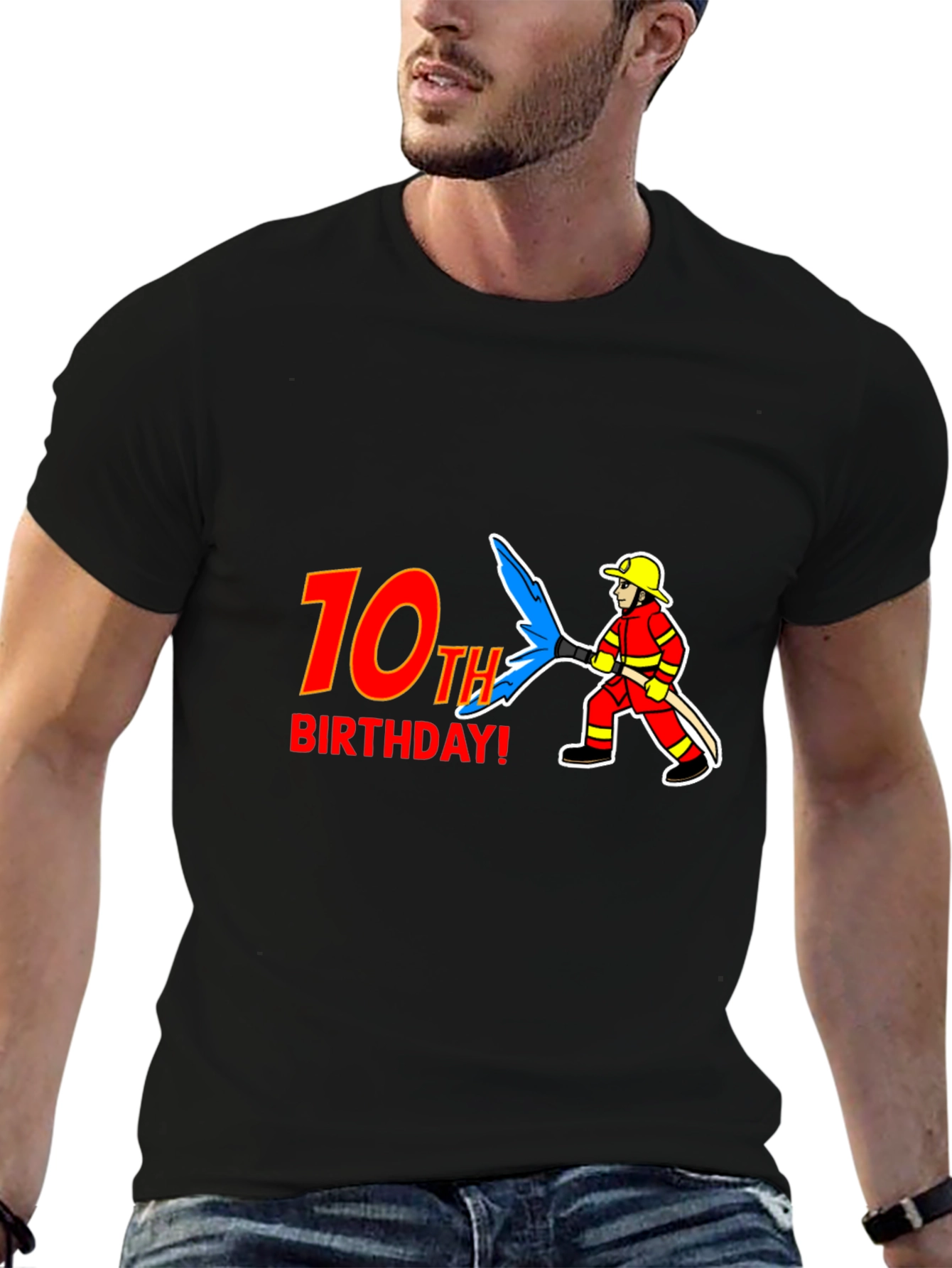 10th Birthday Firefighter T-Shirt