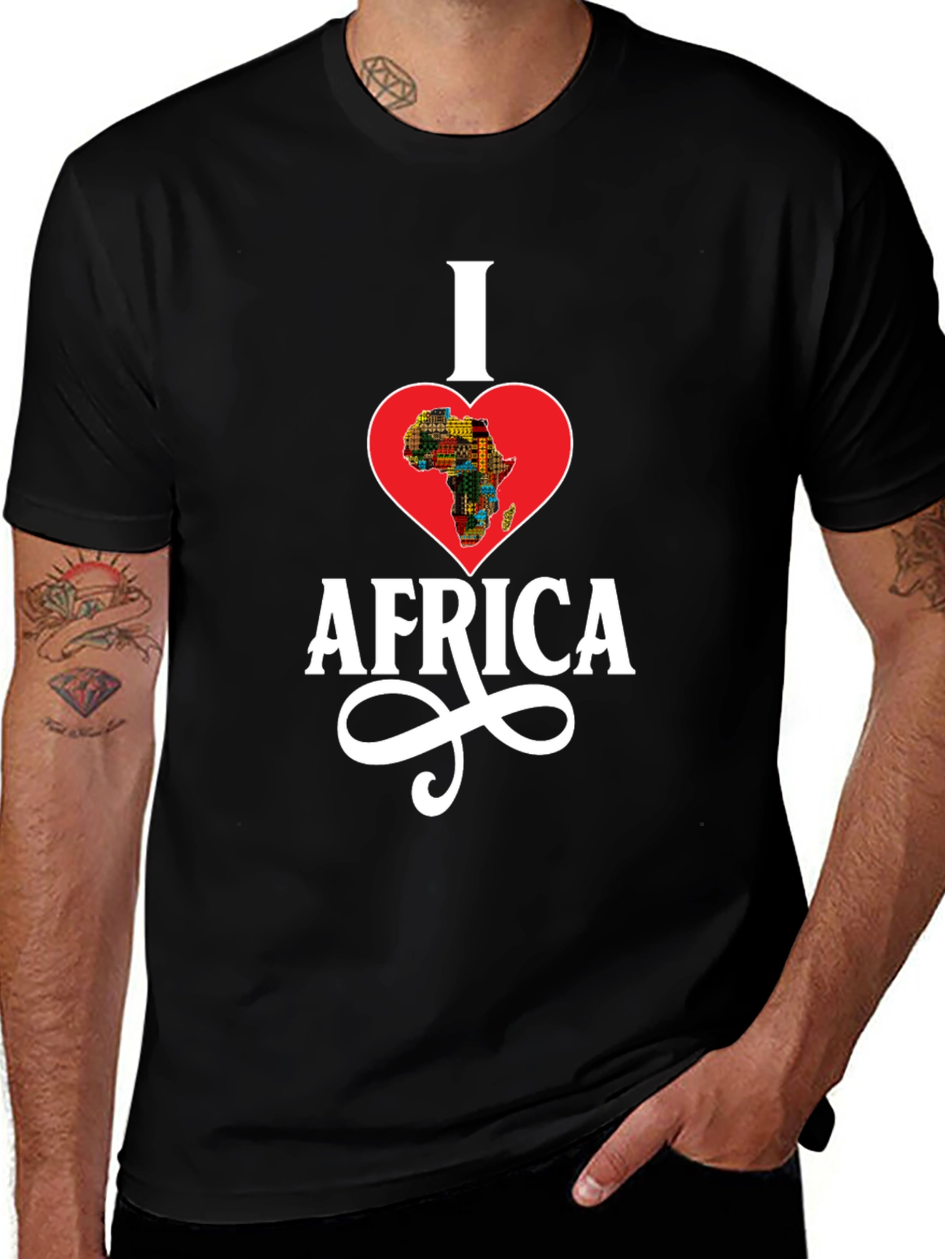 I Love Africa T-Shirt - Heart Shaped Continent Design