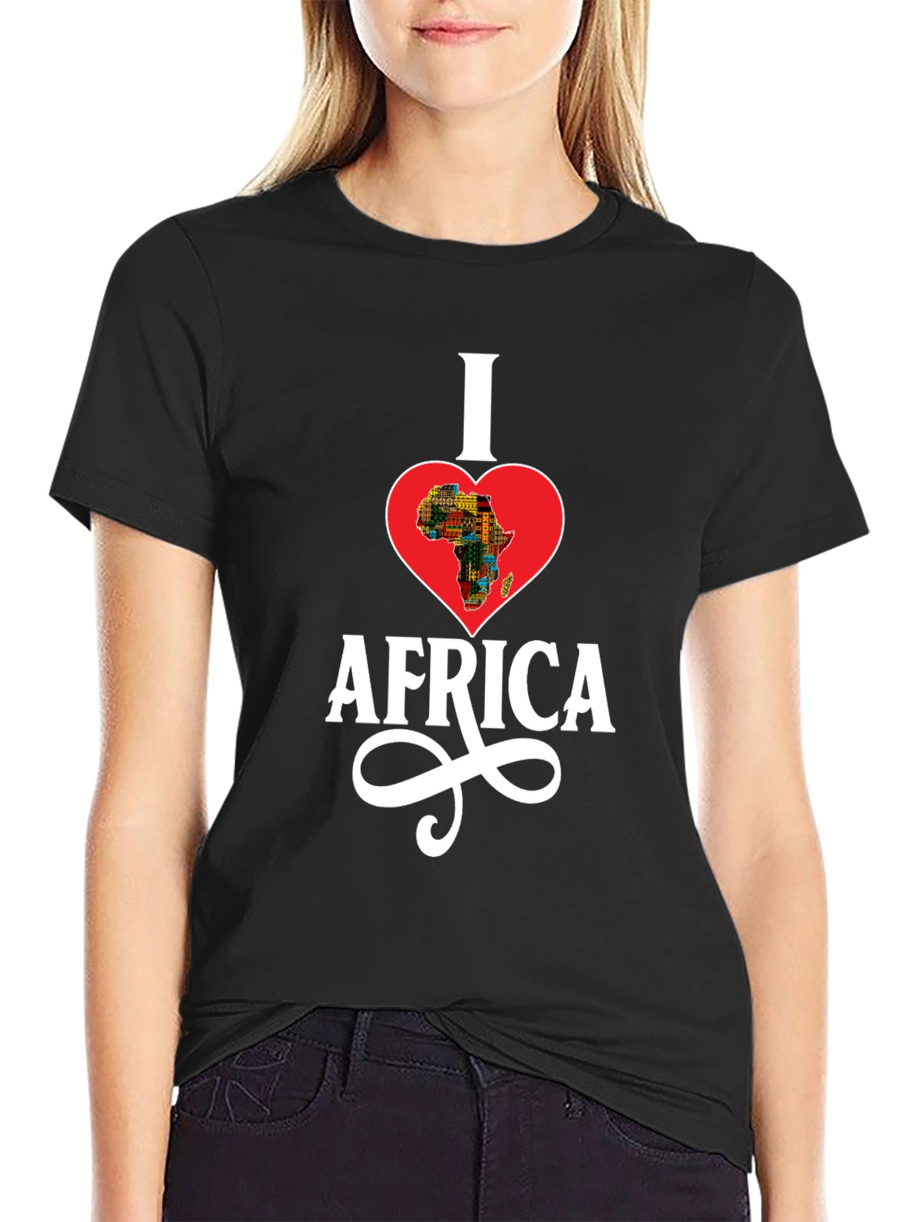 I Love Africa T-Shirt - Heart Shaped Continent Design