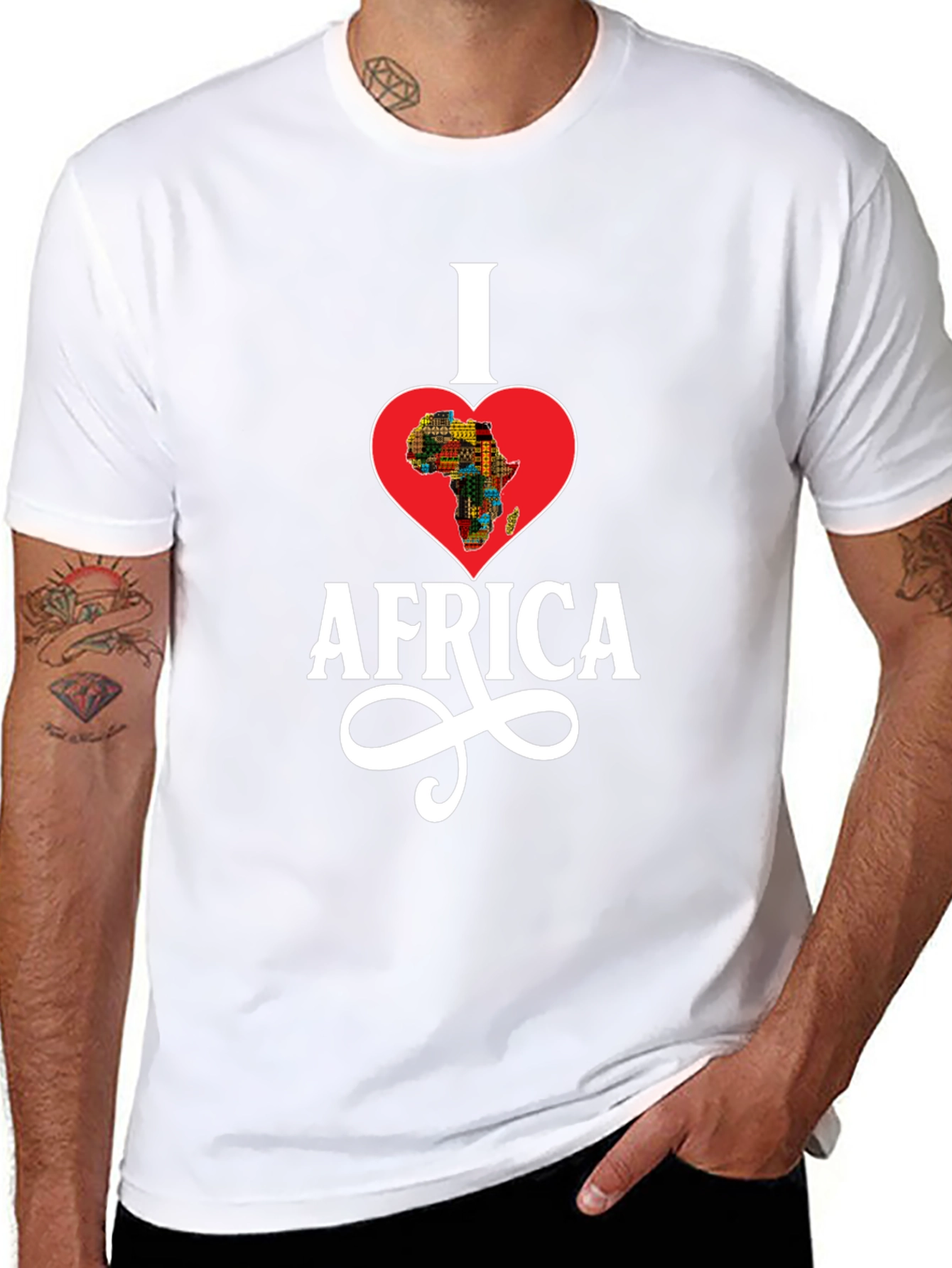 I Love Africa T-Shirt - Heart Shaped Continent Design