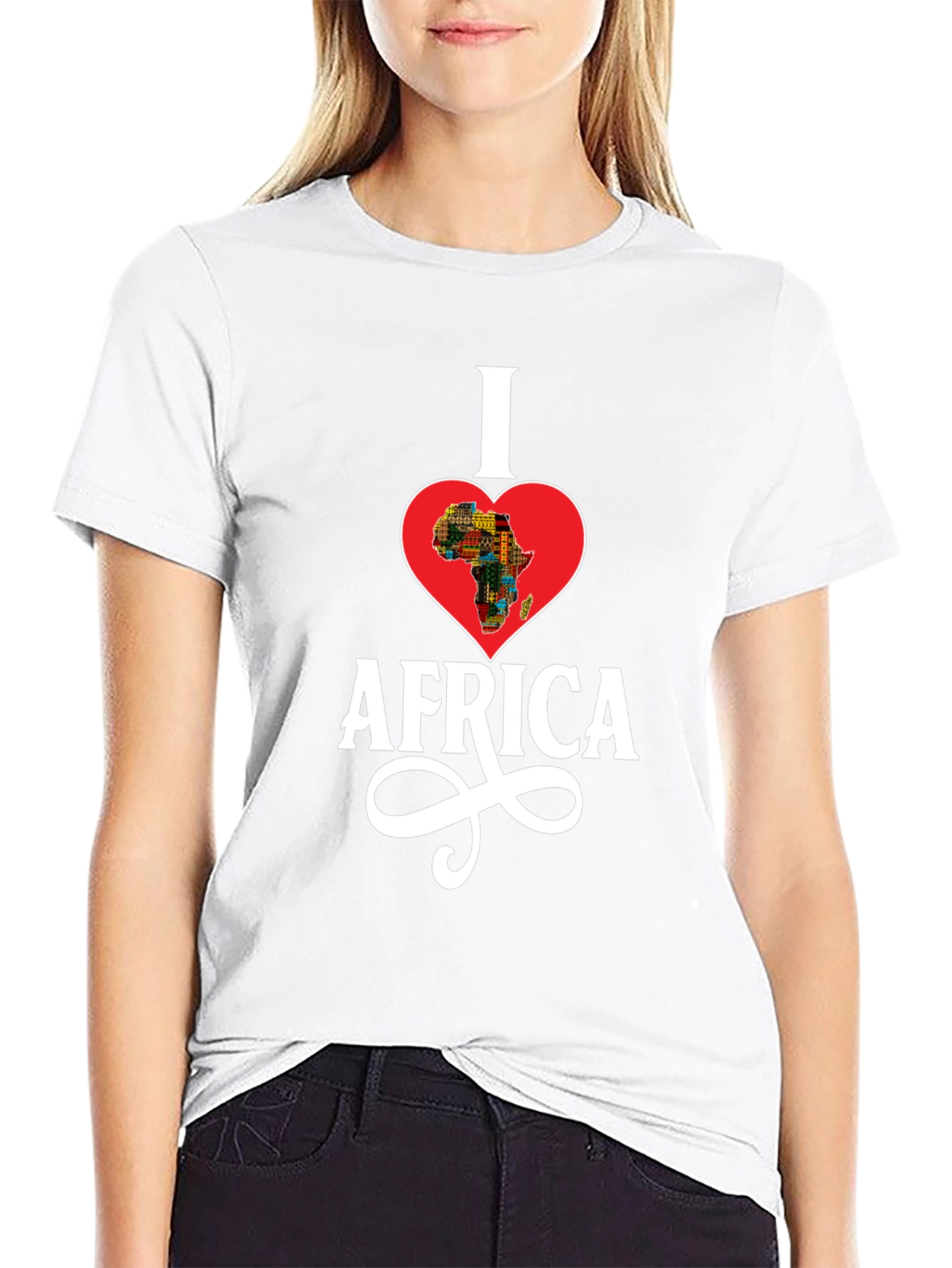 I Love Africa T-Shirt - Heart Shaped Continent Design
