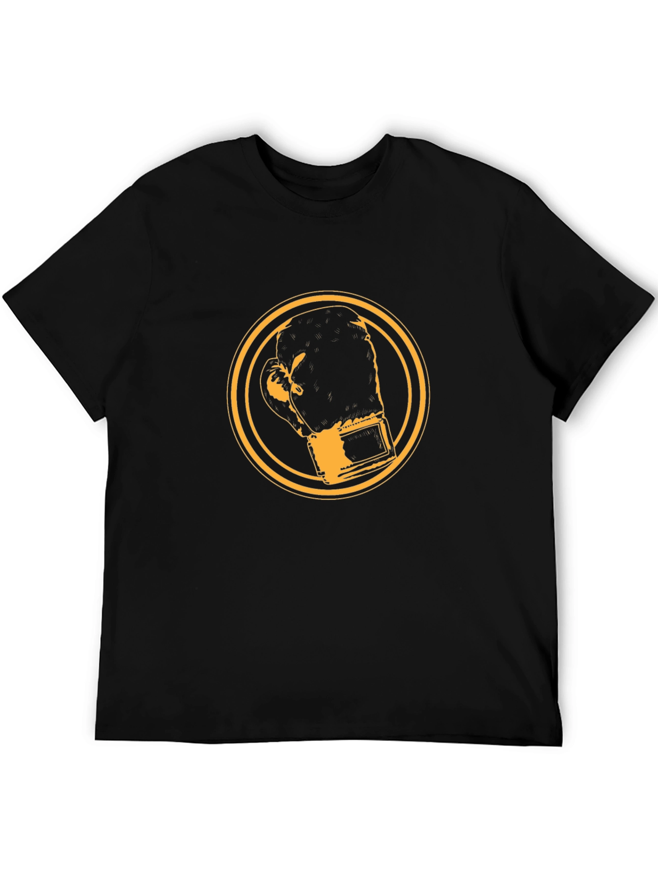 Boxing Glove Graphic Tee - Black Cotton Comfort