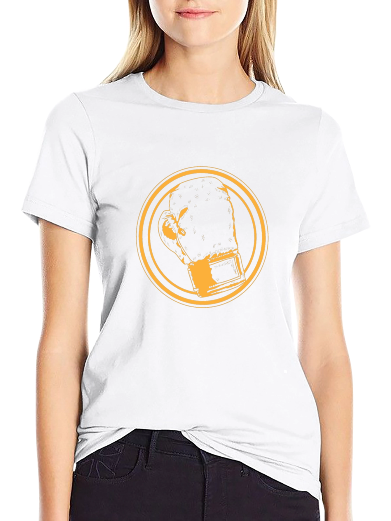 Boxing Glove Graphic Tee - Black Cotton Comfort