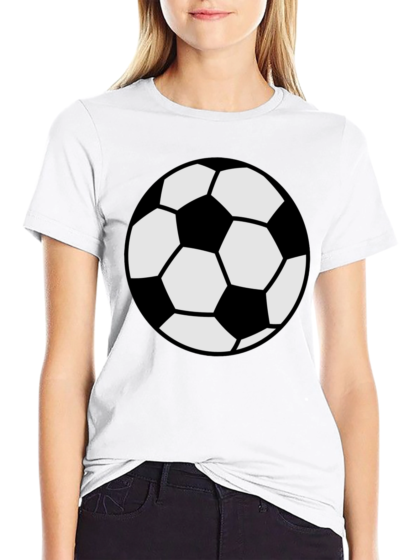 Soccer Ball Graphic Tee - Black Cotton Comfort