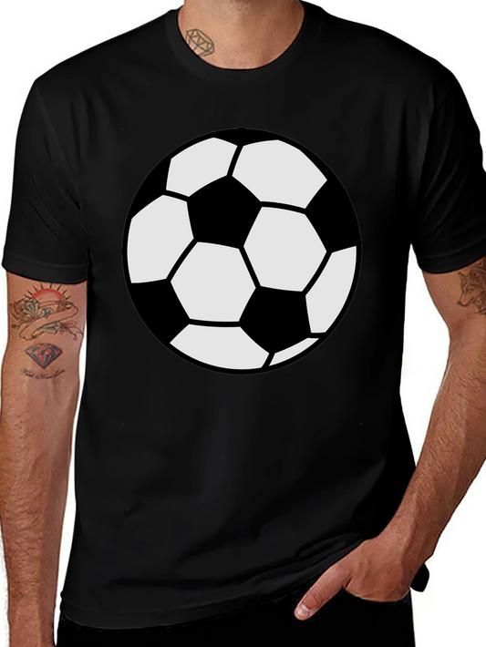 Soccer Ball Graphic Tee - Black Cotton Comfort