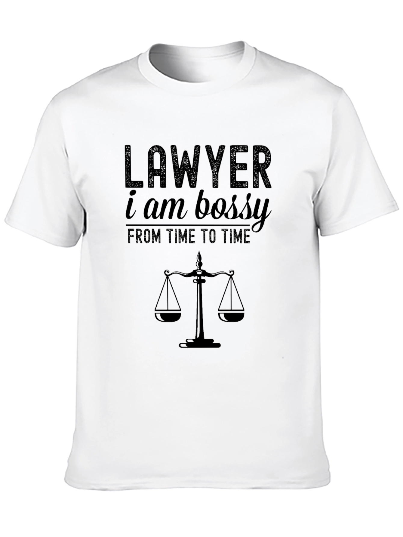 Lawyer I Am Bossy Mens Black Graphic T-Shirt