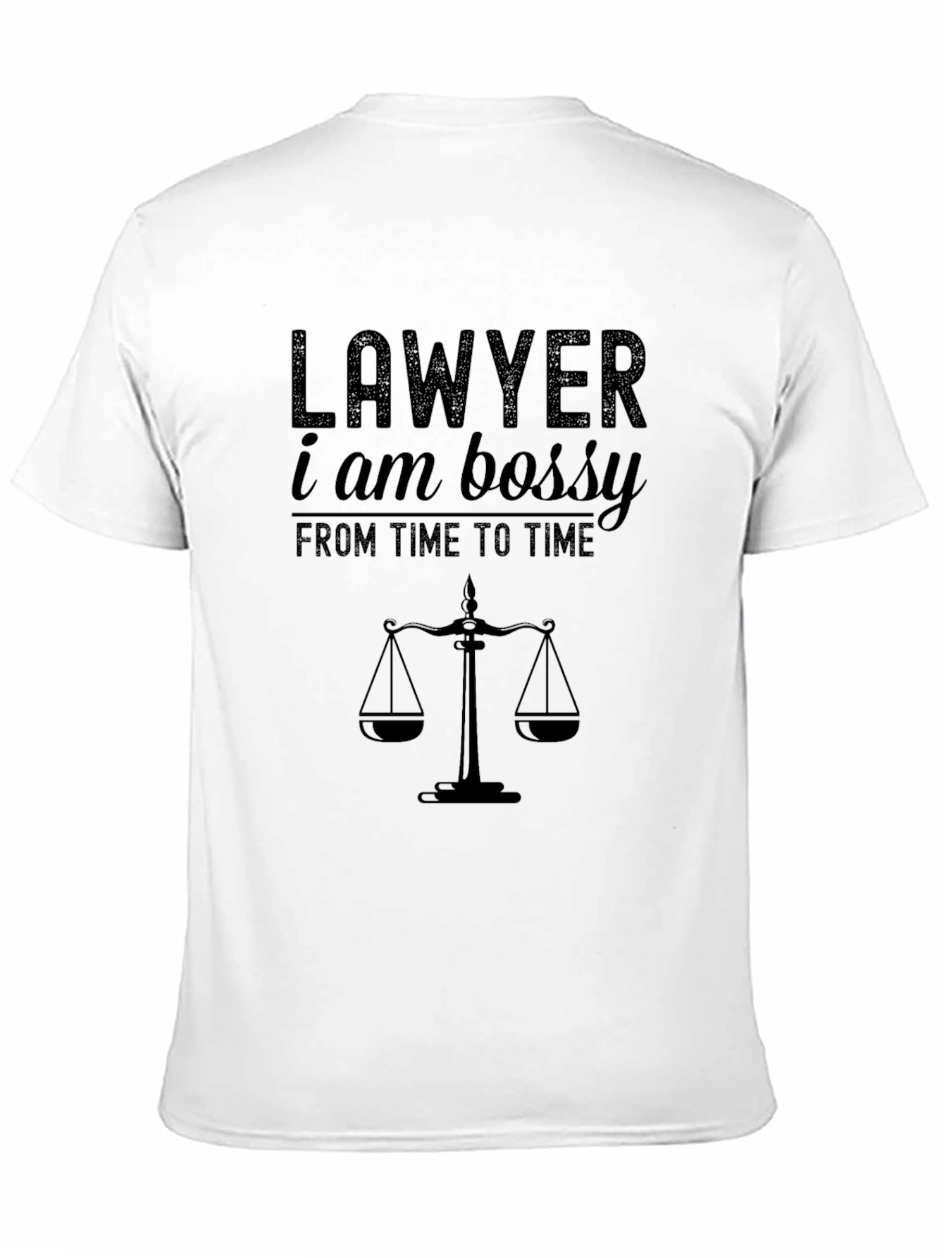 Lawyer I Am Bossy Mens Black Graphic T-Shirt