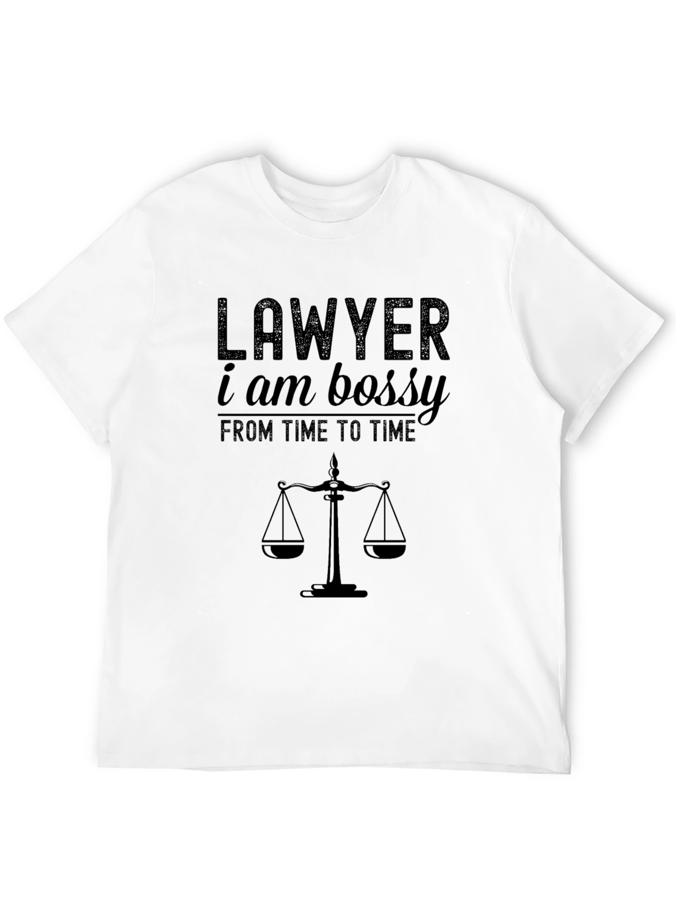 Lawyer I Am Bossy Mens Black Graphic T-Shirt