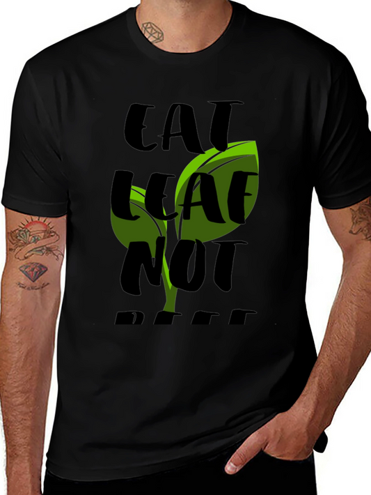 Eat Leaf Not Beef Black T-Shirt